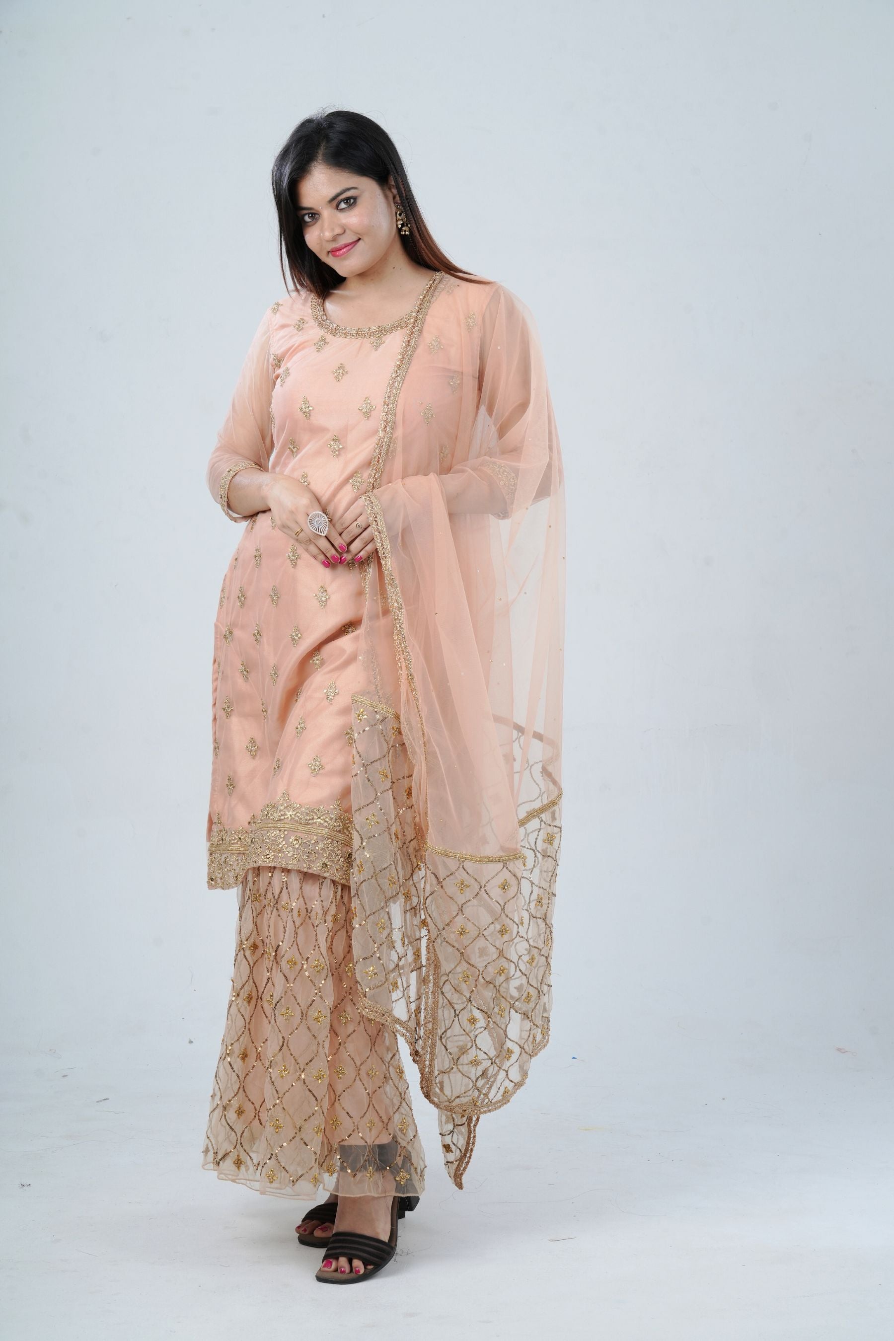 Ethnic Elegance: Soft Net Sharara - Perfect for Special Occasions KURTI JCS Fashions