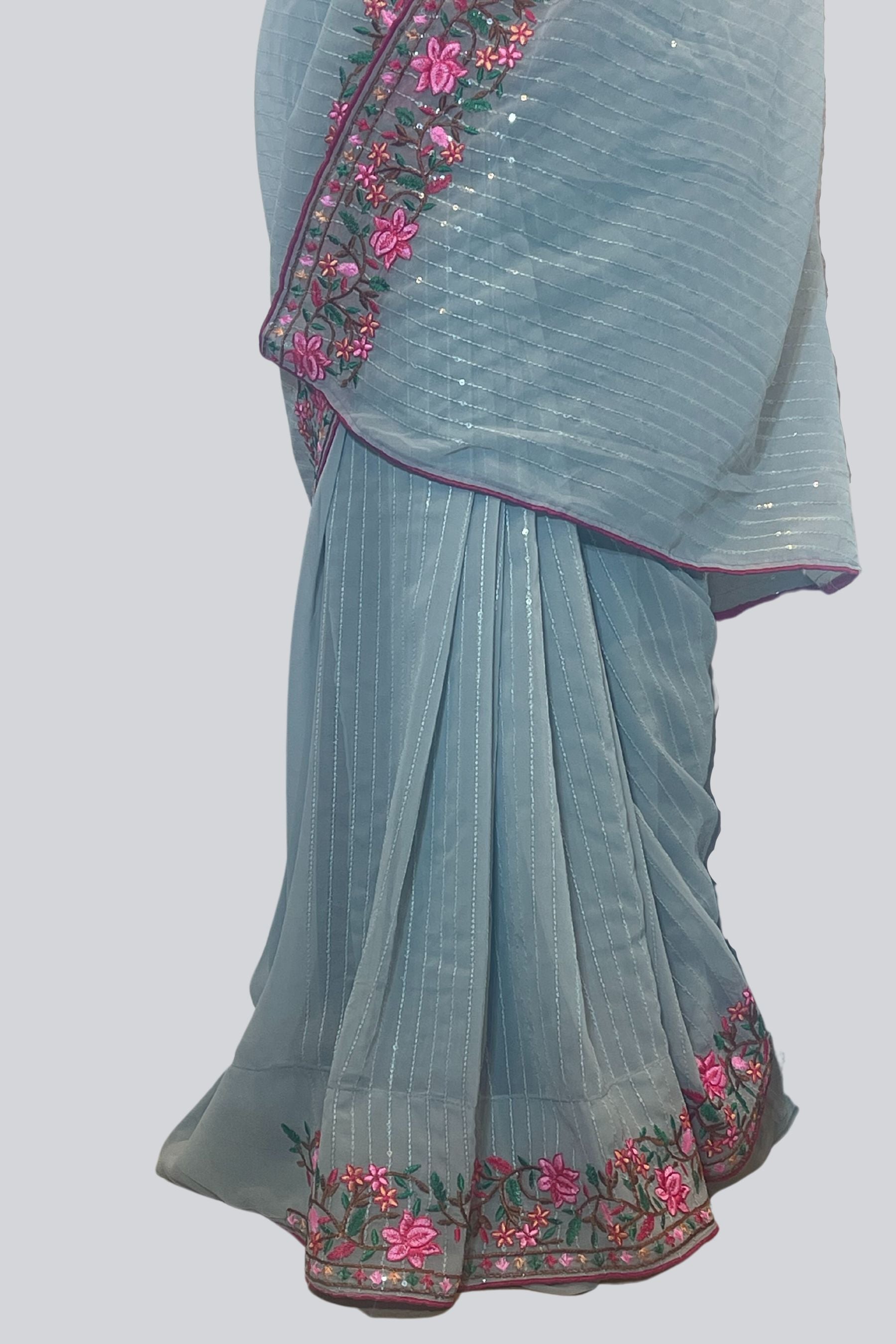 Dazzling Georgette Sequins Saree with Exquisite Embroidery Saree JCS Fashions