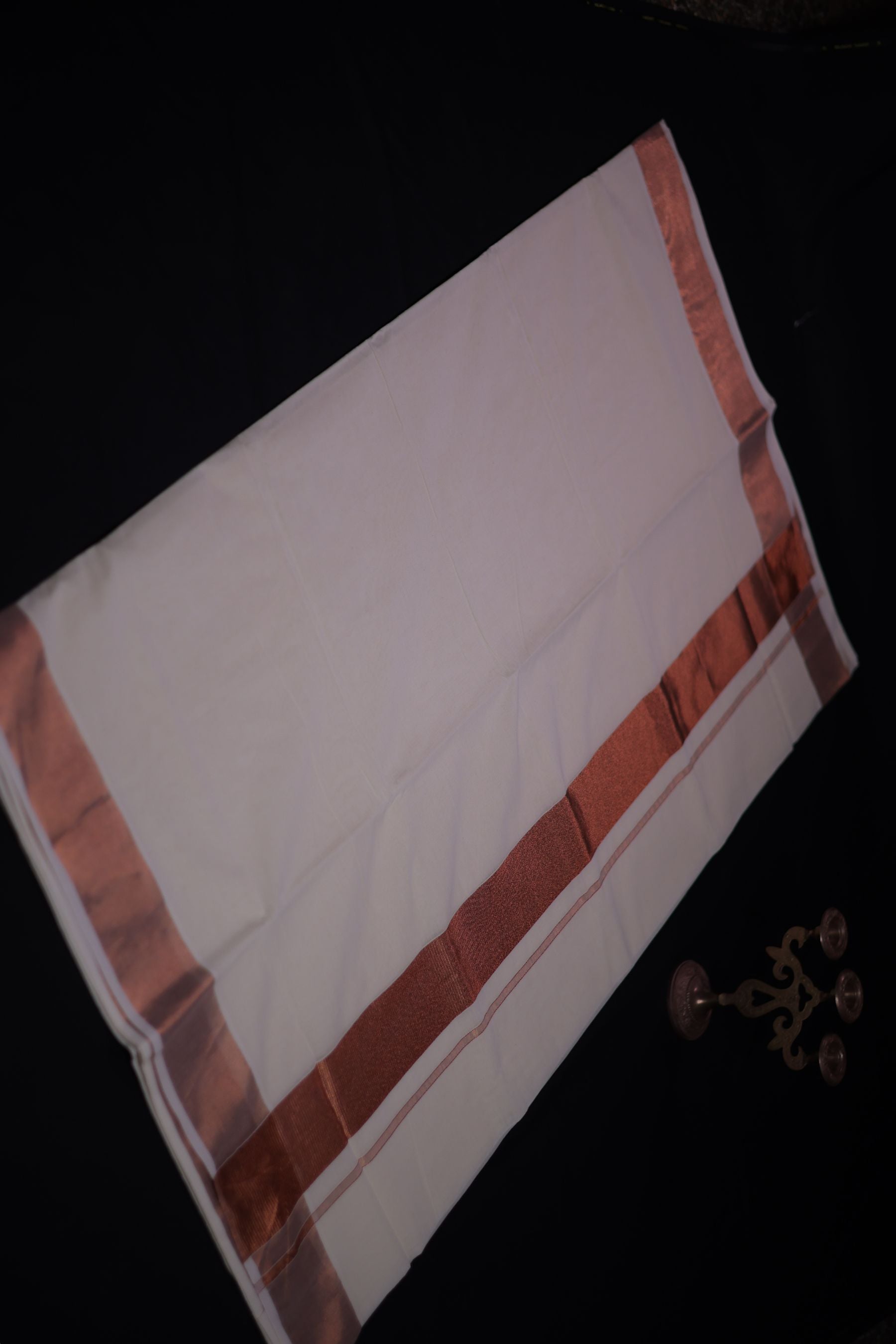 Traditional Kerala Cotton Saree with Rose Silver Zari Borders -JCS Fashions Saree JCS Fashions