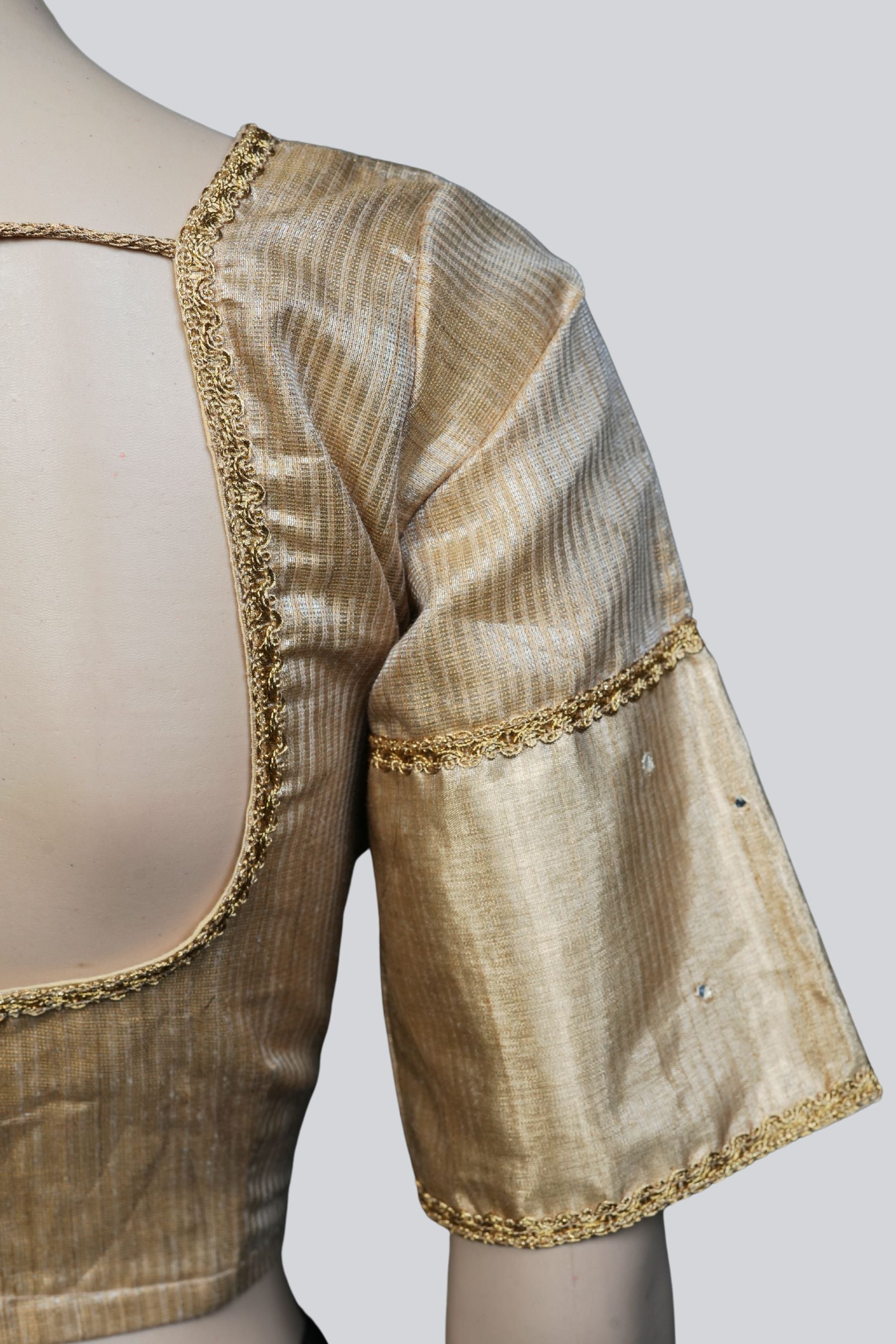 Radiant Gold: Elevate Your Style with Tissue Silk Blouse at JCSFashions Blouse JCS Fashions