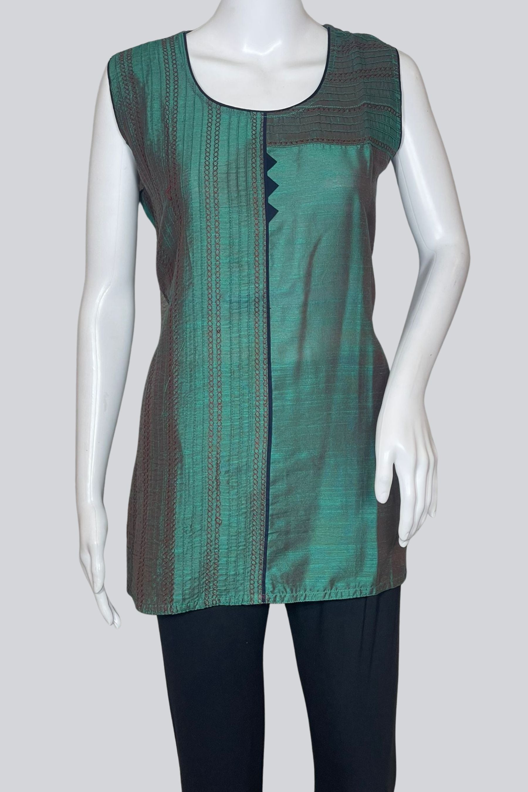 Dual-Tone Silk Cotton Kurti: 28" Elegance & Style | JCS Fashions KURTI JCS Fashions