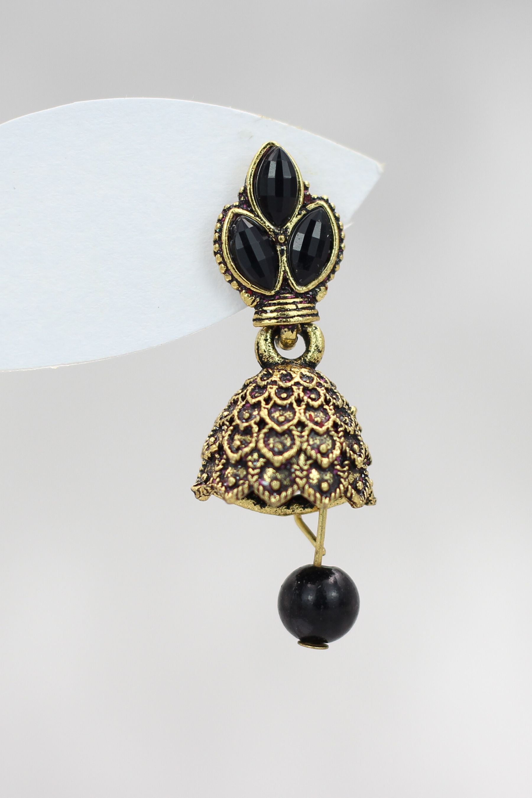 Maddy Space Ethnic Gold-Plated Small Jhumkis with Adjustable Size Jewelry JCS Fashions