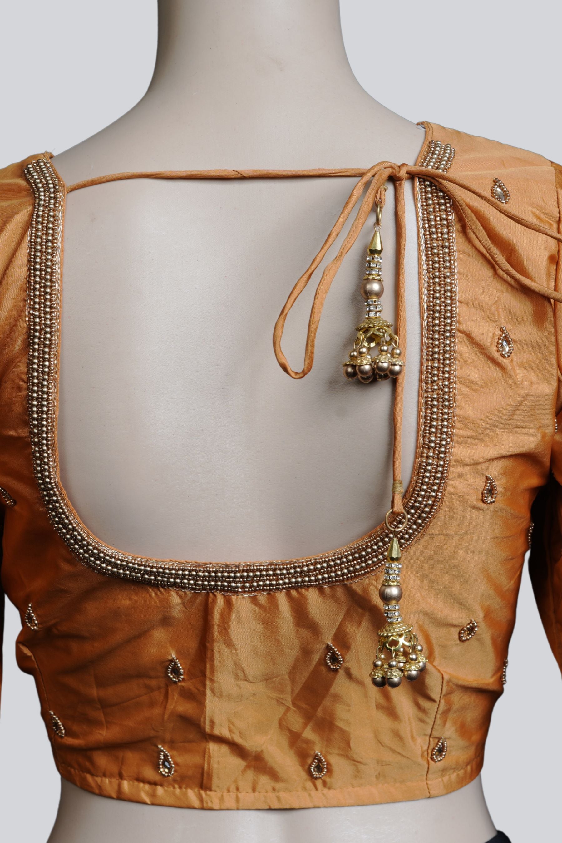 Maggam Work Blouse with Fancy Tassels - Elegant & Heavy Embellishments Blouse JCS Fashions