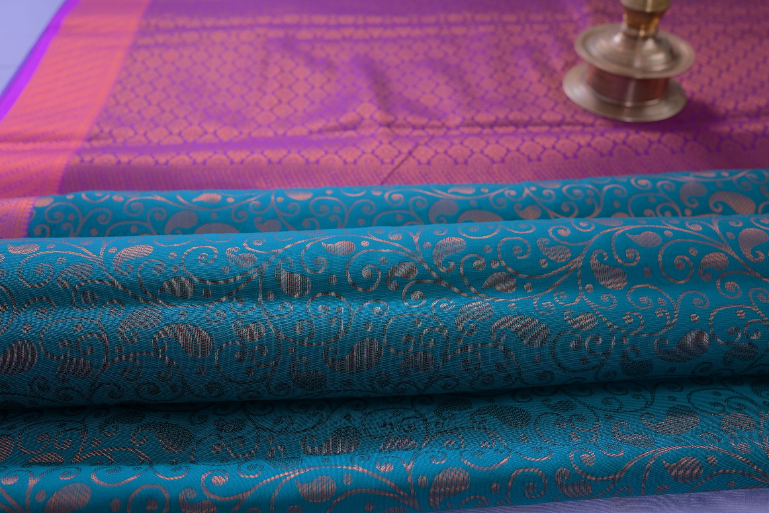 Elegant Semi-Silk Saree with Golden Zari & Mango Leaf Design -JCSFashion Saree JCS Fashions