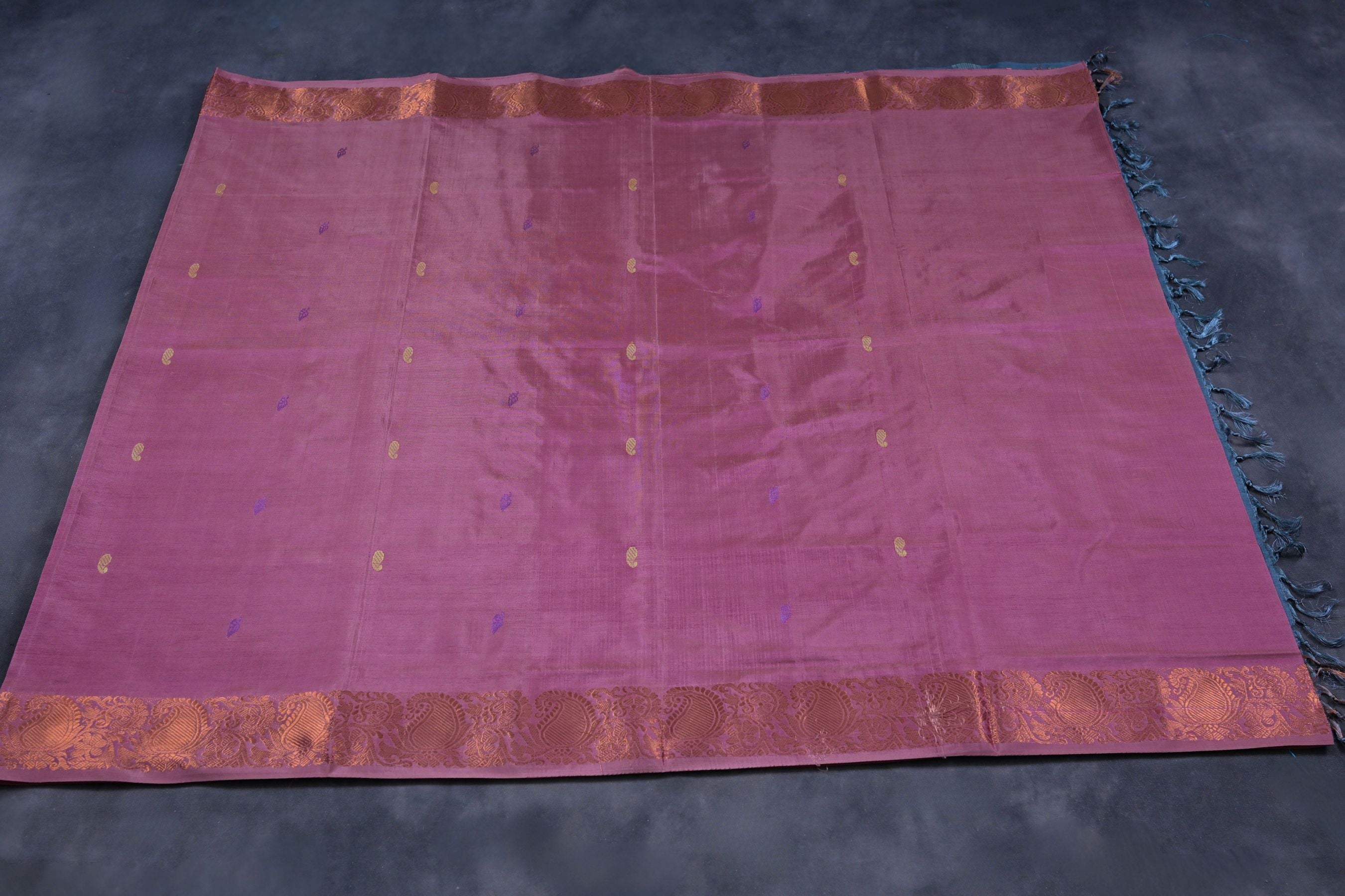 Handcrafted Banana Pith Saree with Copper Zari Border by JCSFashions Saree JCS Fashions