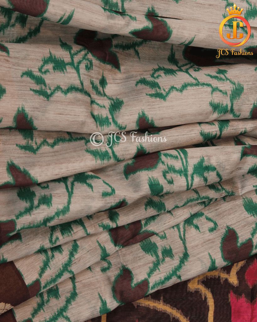 Chanderi silk saree with glamorous pochampally Ikkat prints