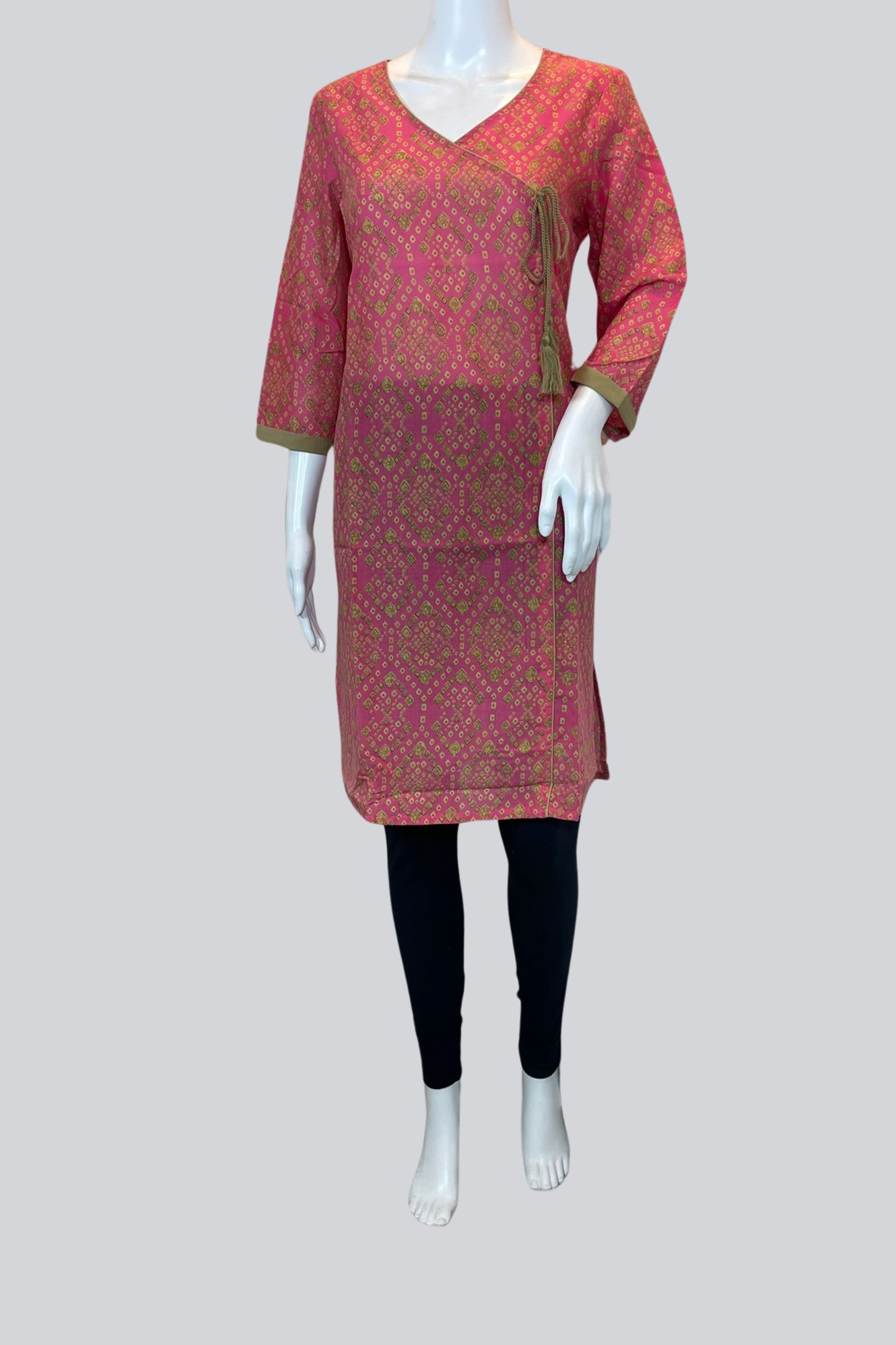 Women's Cotton Kurti, Ready to wear |JCS FASHIONS KURTI JCS Fashions Pink Large (40)