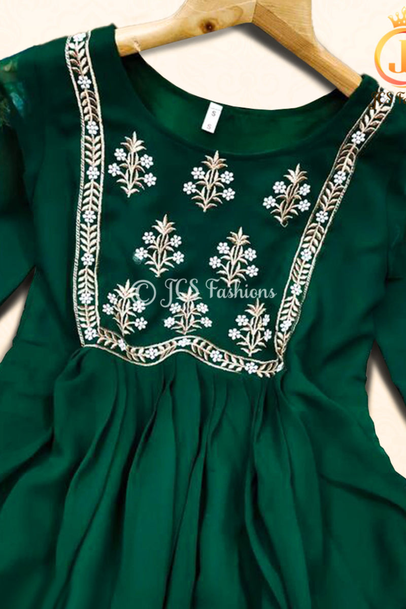 Embroidery Work Anarkali Dress with Bottom and Dupatta