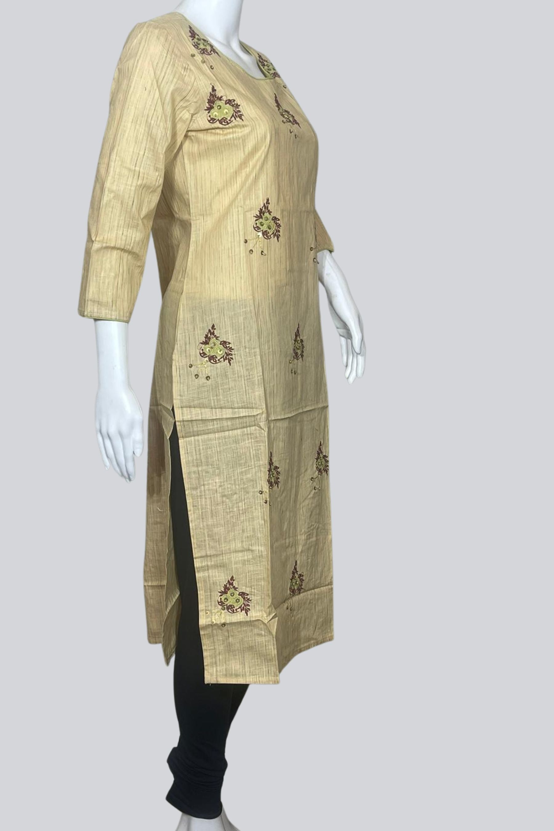 Pure Cotton Kurti with Beads & Embroidery - Comfortable & Versatile KURTI JCS Fashions