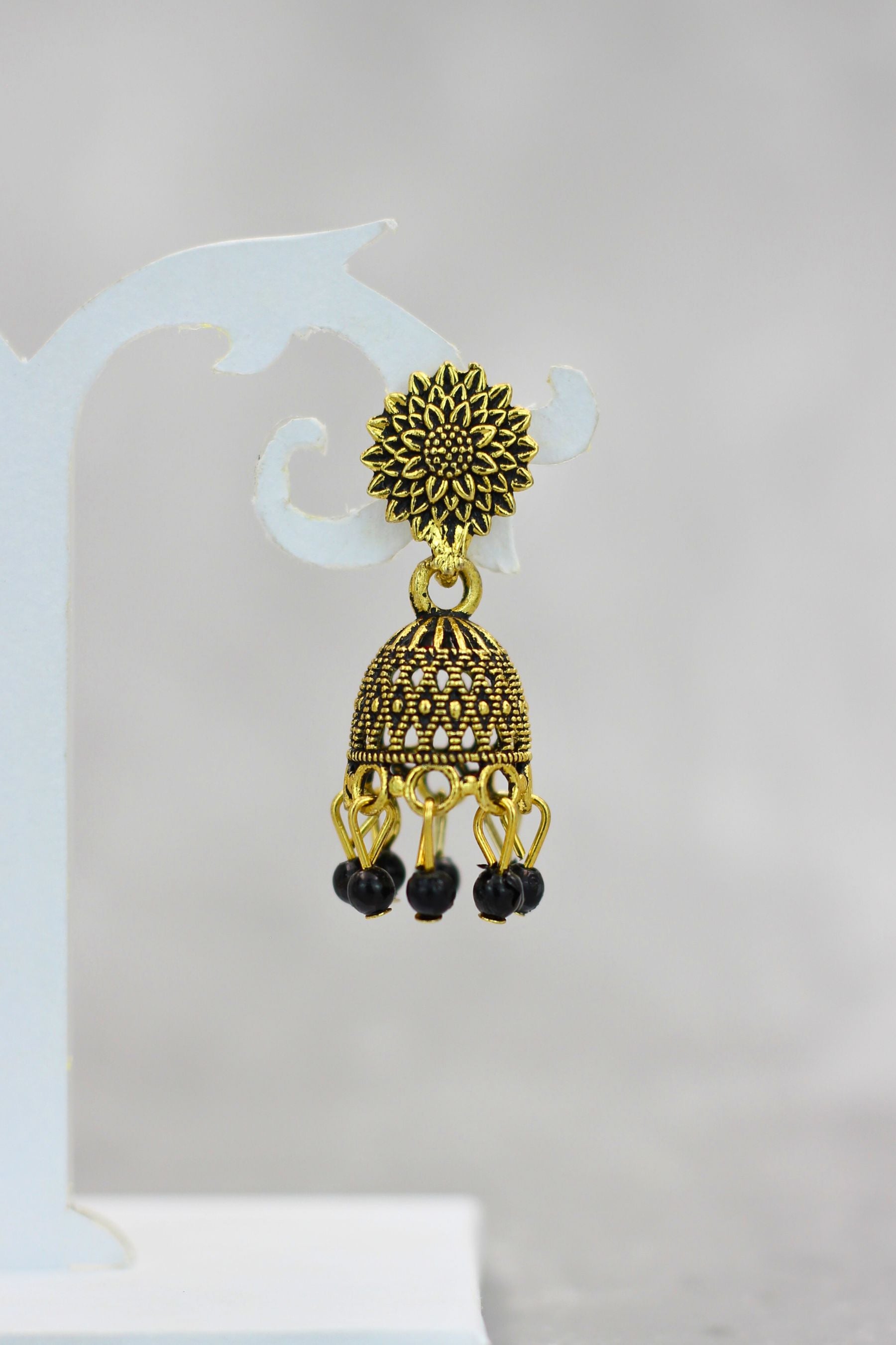 Opulent Gold Plated Jhumkas with Pearls - Durable & Elegant Earrings Jewelry JCS Fashions