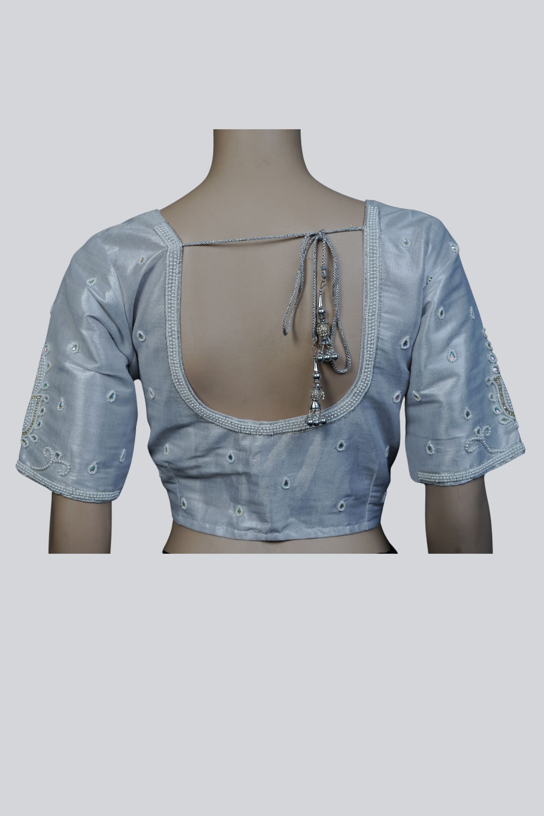 Chic Maggam Work Blouse with Stunning Back Tassels at JCS Fashions Blouse JCS Fashions