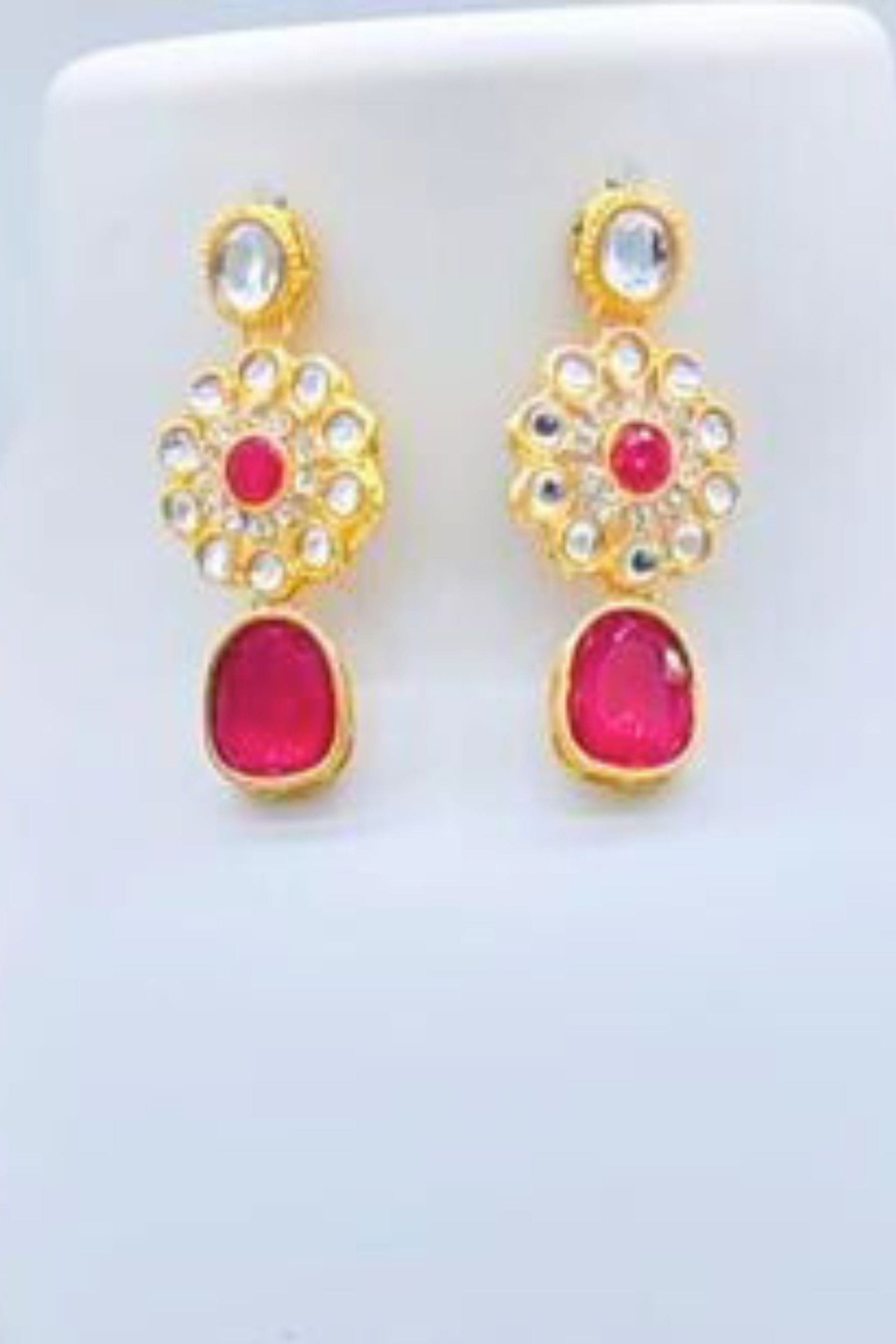 Regal Long Kundan Mala Set with American Diamonds in Gold Plating Jewelry JCS Fashions