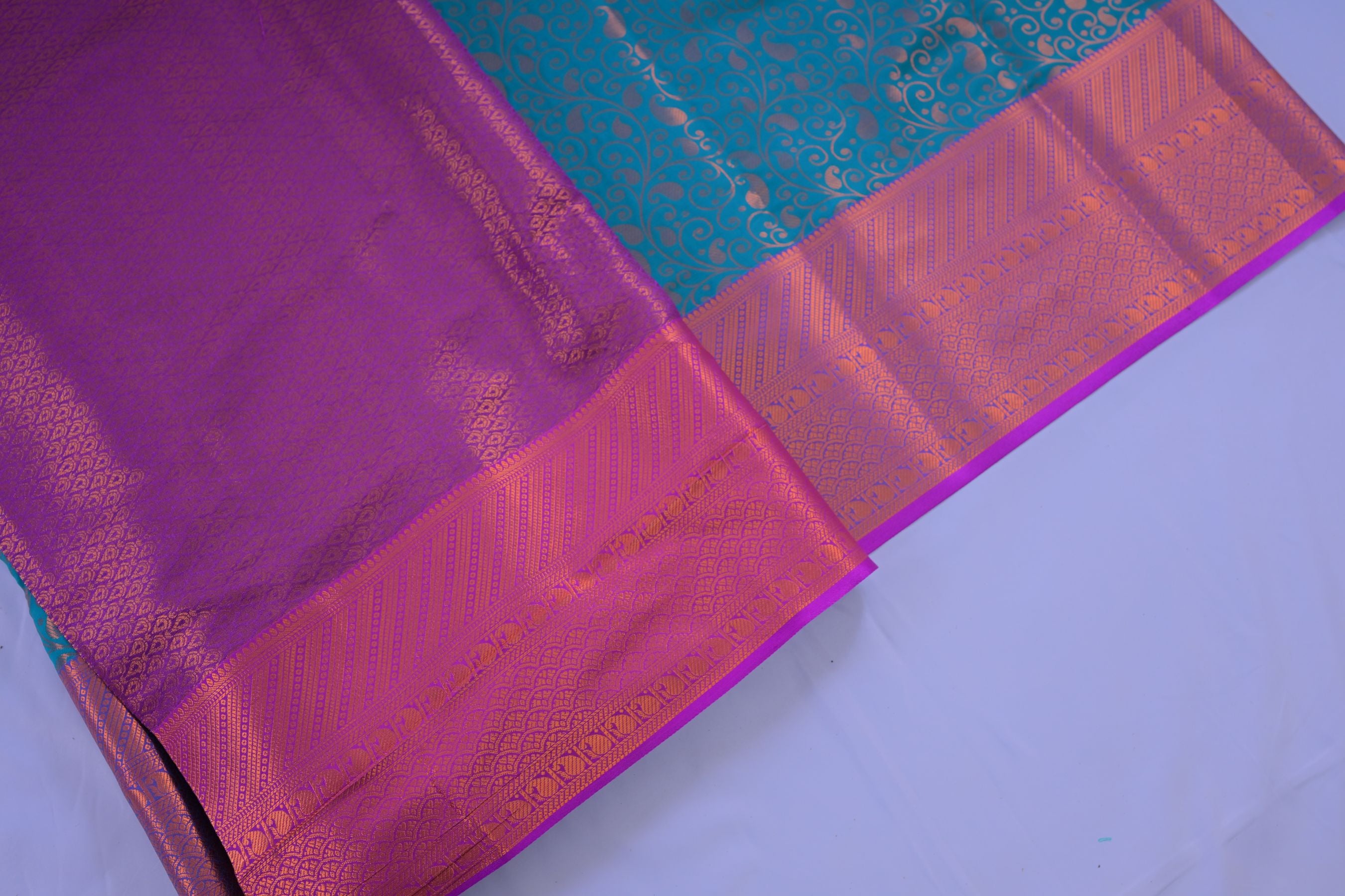 Elegant Semi-Silk Saree with Golden Zari & Mango Leaf Design -JCSFashion Saree JCS Fashions