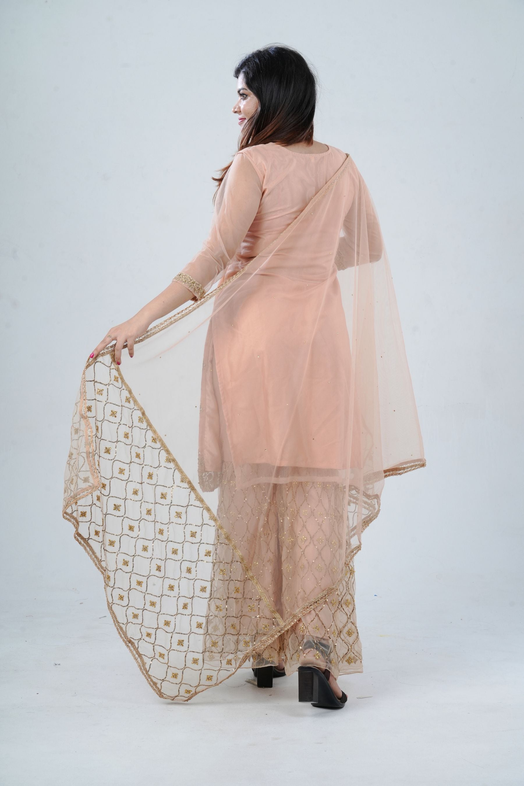 Ethnic Elegance: Soft Net Sharara - Perfect for Special Occasions KURTI JCS Fashions