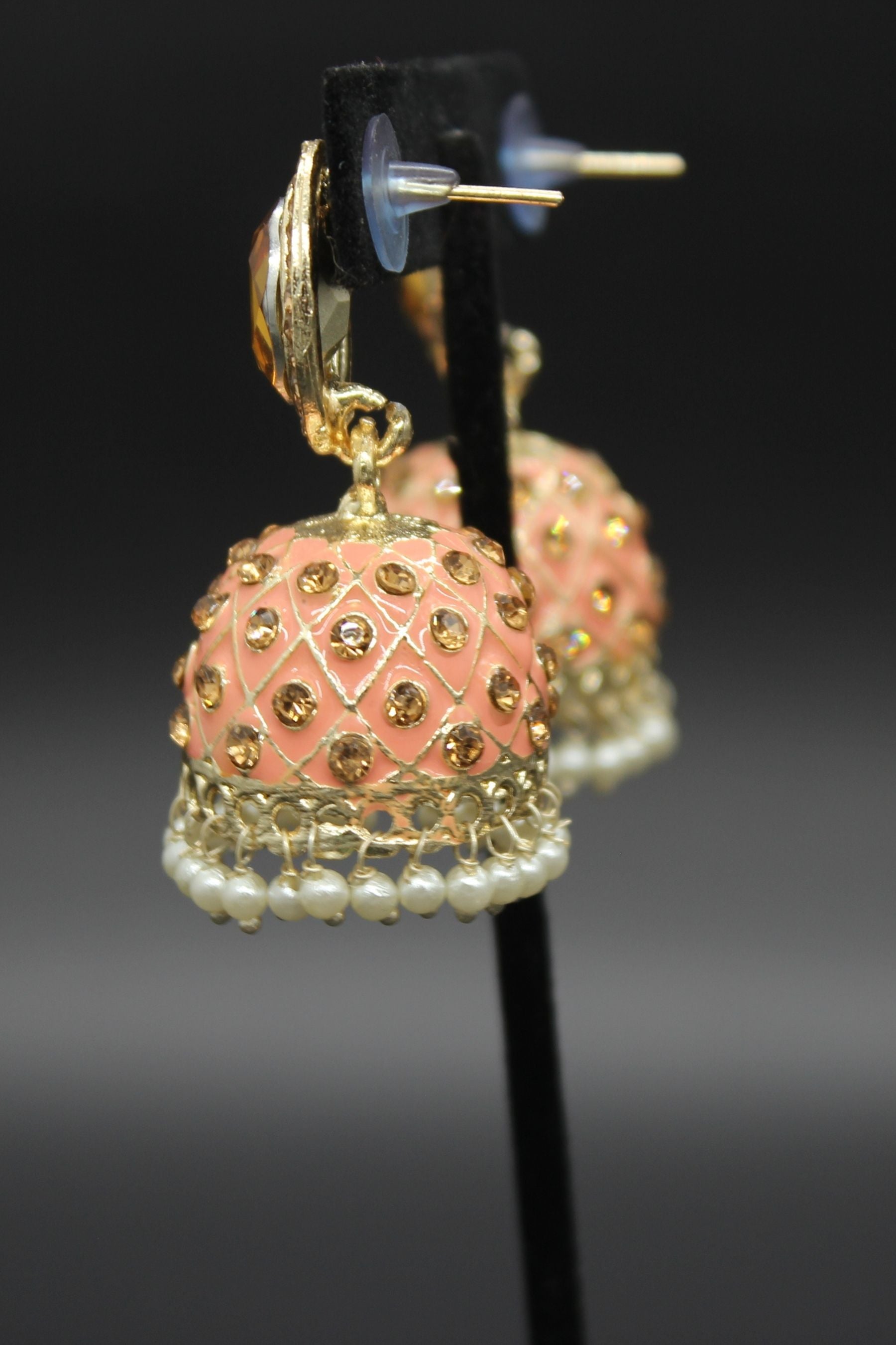 Kundan Jhumka Earrings With stones. Multiple Colors Available Jewelry JCS Fashions