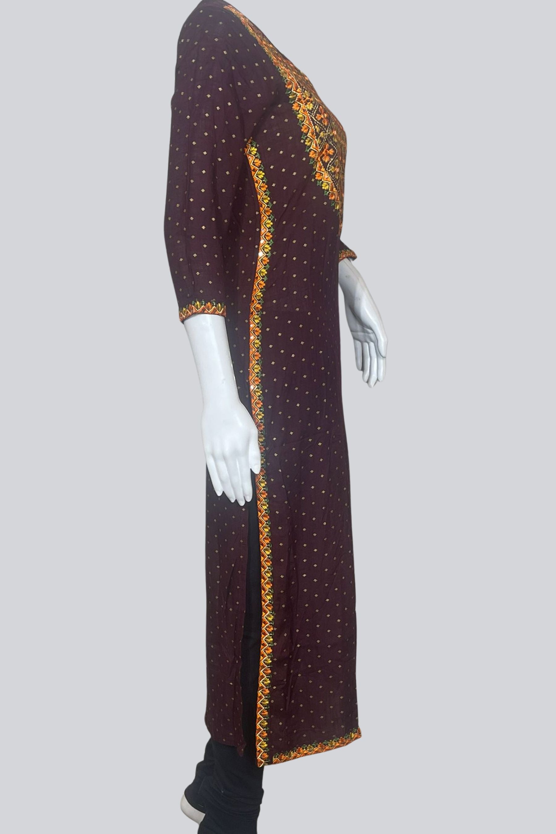 Designer Straight Kurti with Embroidery & Mirror Magic - JCS Fashions KURTI JCS Fashions