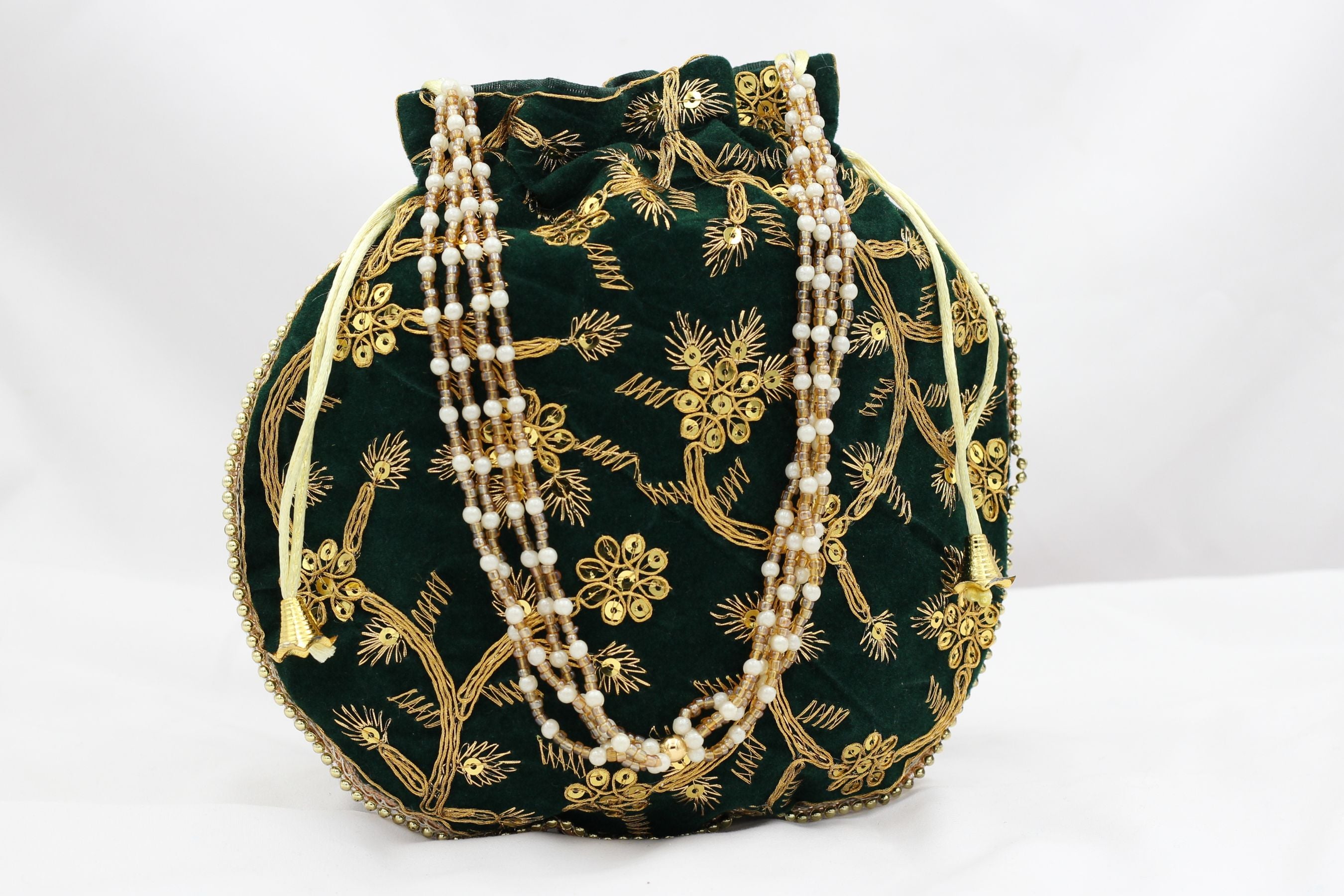 Embellished Colorful Potli for Women - Traditional & Jazzy Accessory Potli JCS Fashions Green 22*23