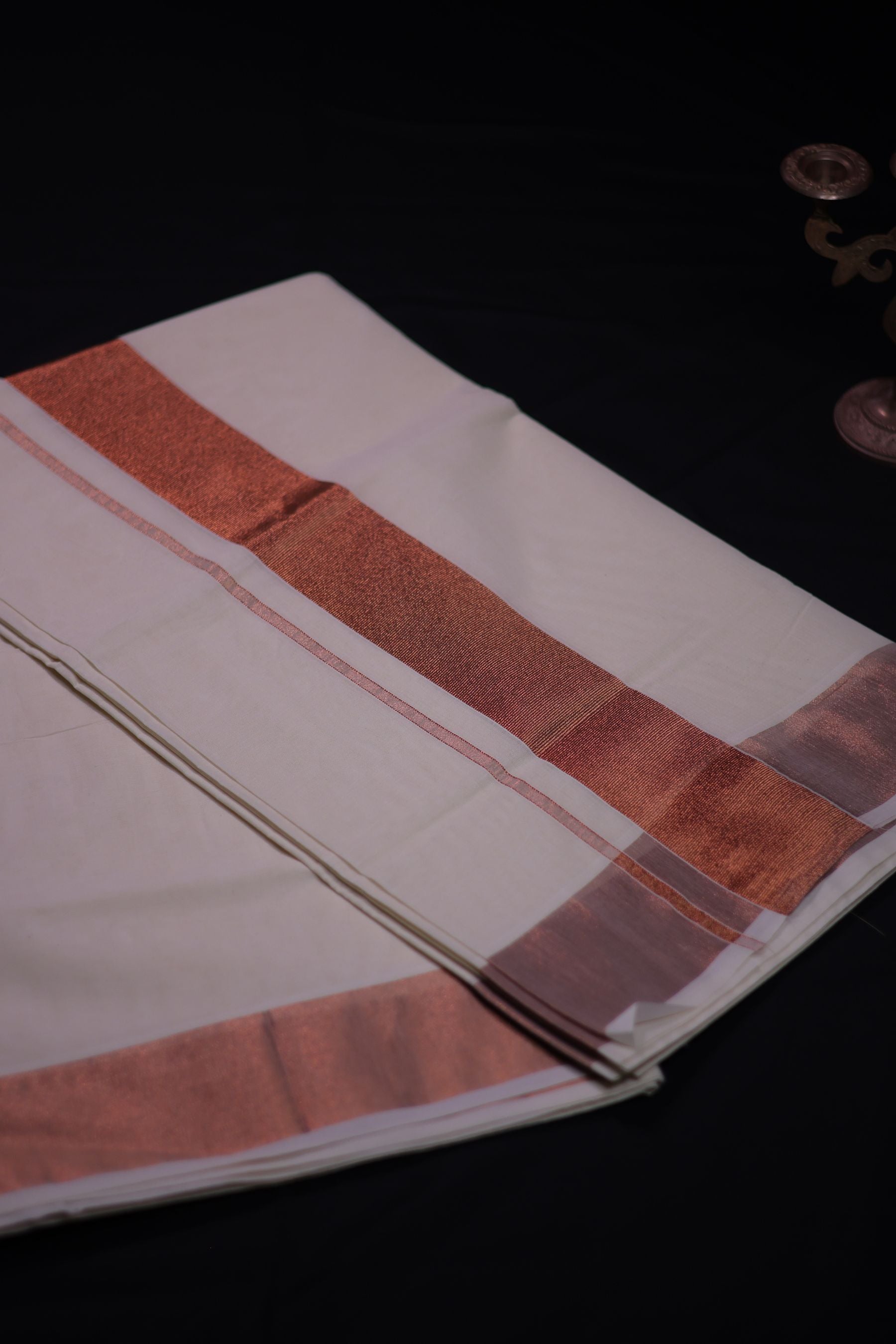 Traditional Kerala Cotton Saree with Rose Silver Zari Borders -JCS Fashions Saree JCS Fashions