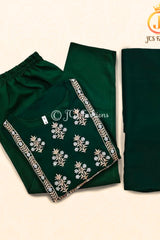 Embroidery Work Anarkali Dress with Bottom and Dupatta