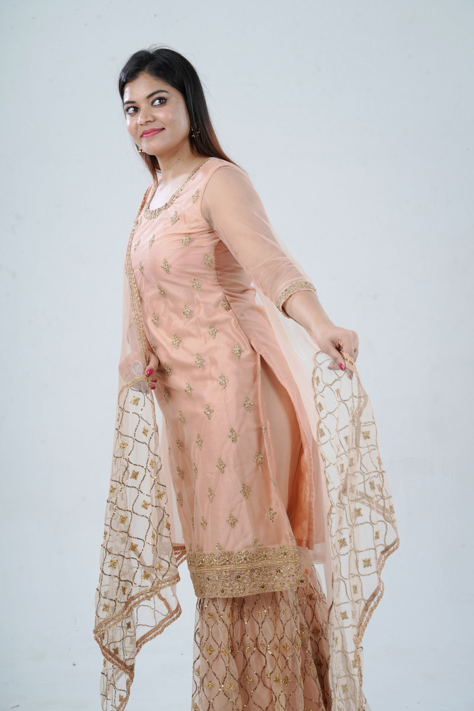 Ethnic Elegance: Soft Net Sharara - Perfect for Special Occasions KURTI JCS Fashions