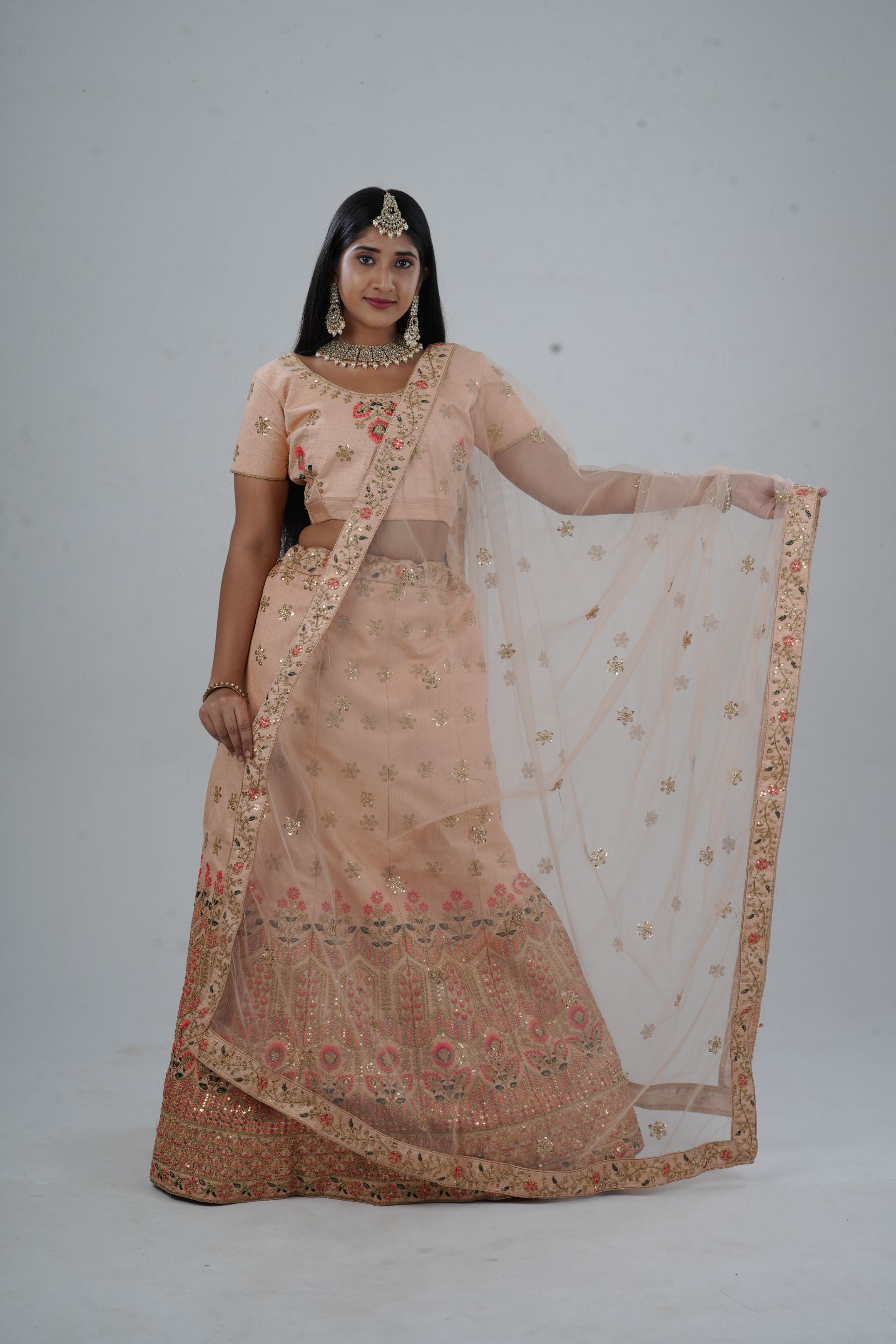 JCS Fashion's A-line Designer Lehenga with Embroidery and sequins LEHENGA JCS Fashions