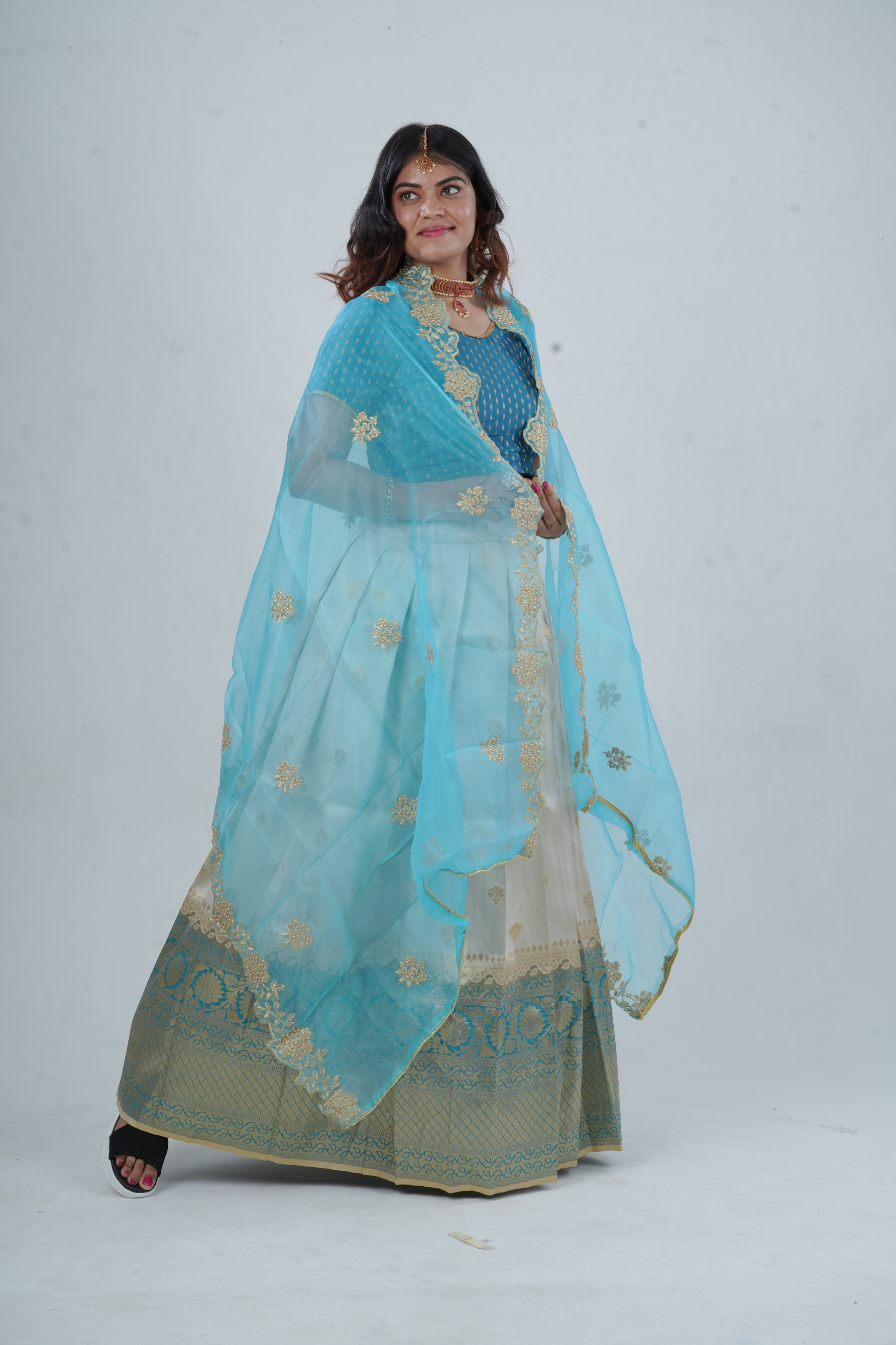 Luxurious Kanchipuram Silk Lehenga with Gleaming Zari Border LEHENGA JCS Fashions