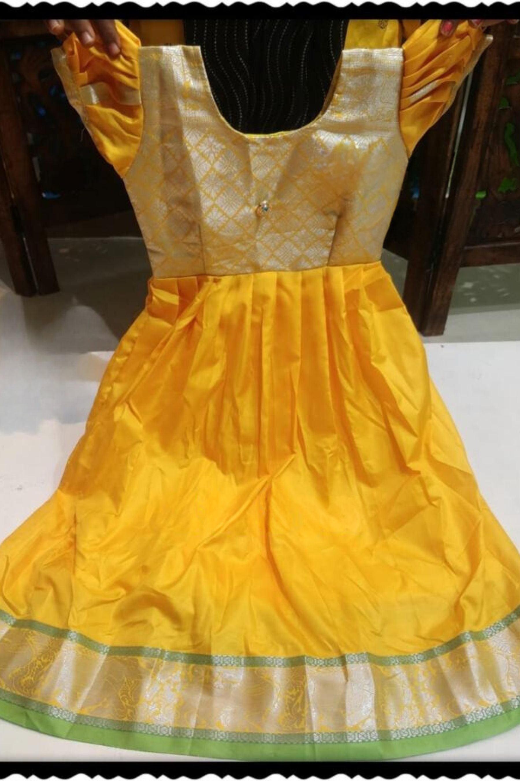 Silver Elegance: Handcrafted Apparel with Exclusive Buttis & Rich Borders GIRLS JCS Fashions Yellow 22