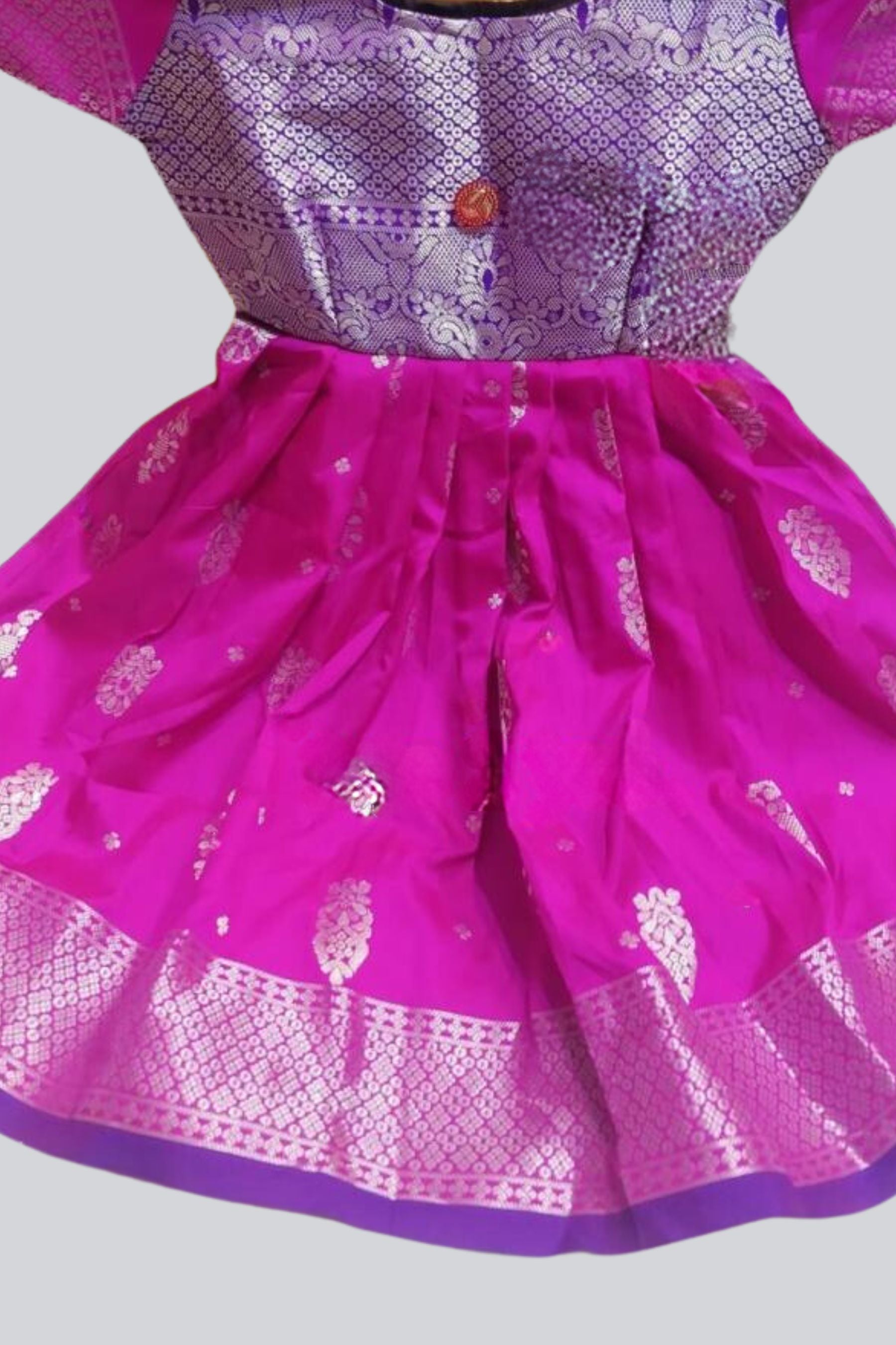 Sparkling Silver Banaras Frocks for Little Angels By JCS Fashions