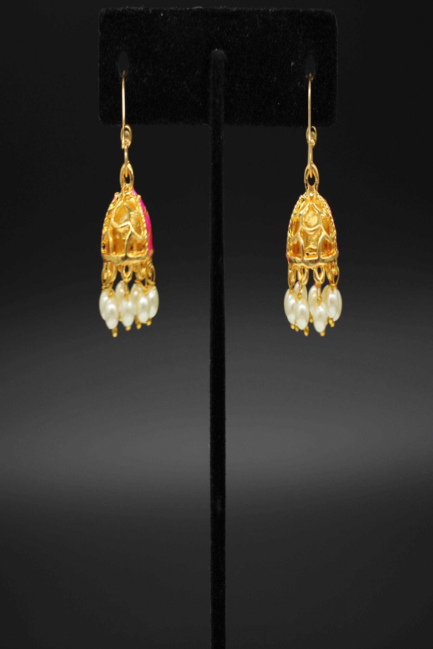 Lightweight Metal Earrings with Imitation Pearls |Alloy with Gold Plating Jewelry JCS Fashions