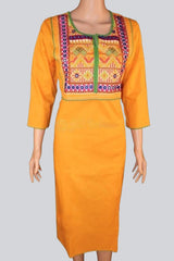 Pure Handloom Semi Cotton Embroidered Kurtis - Elegant and Stylish