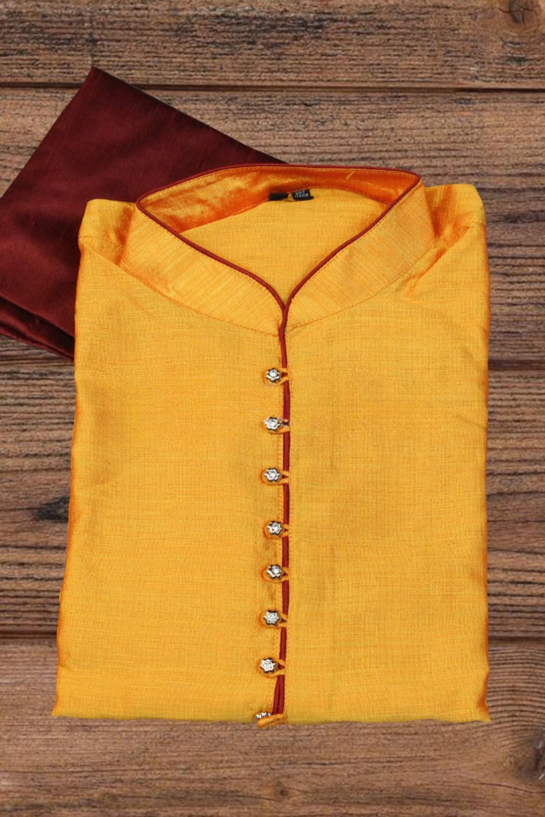 Men's Elegant Yellow Silk Kurta Pyjama Set - Perfect Dressing Gift MEN JCS Fashions