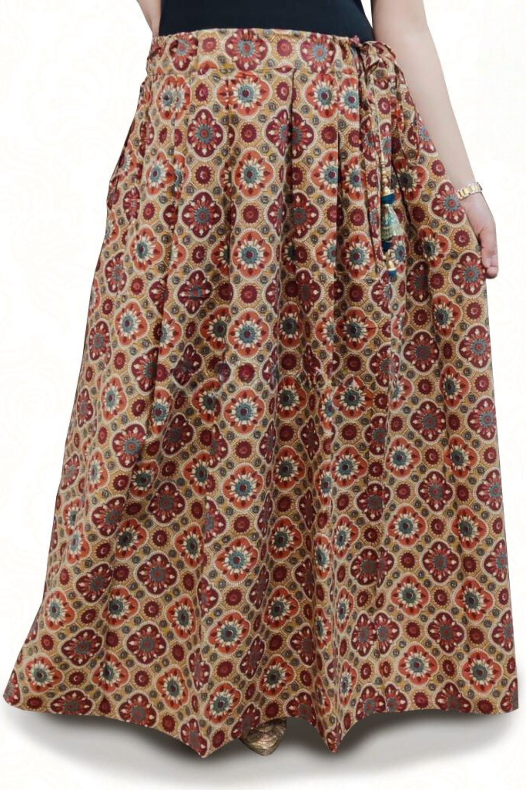 kalamkari and ajrakh prints Lehenga - | JCS Fashions