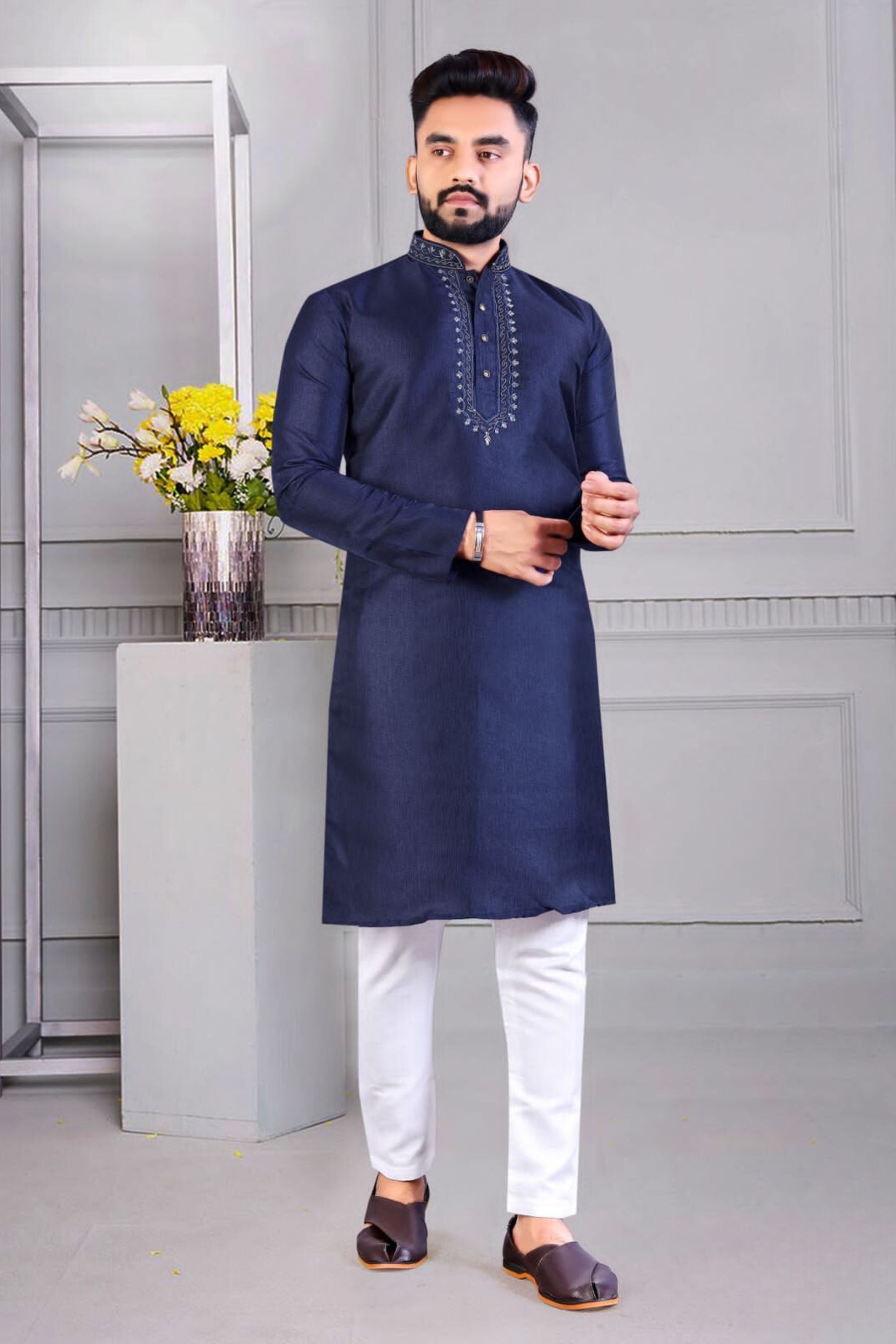 JCSFashions Men's Premium Corian Silk Traditional Kurta Set