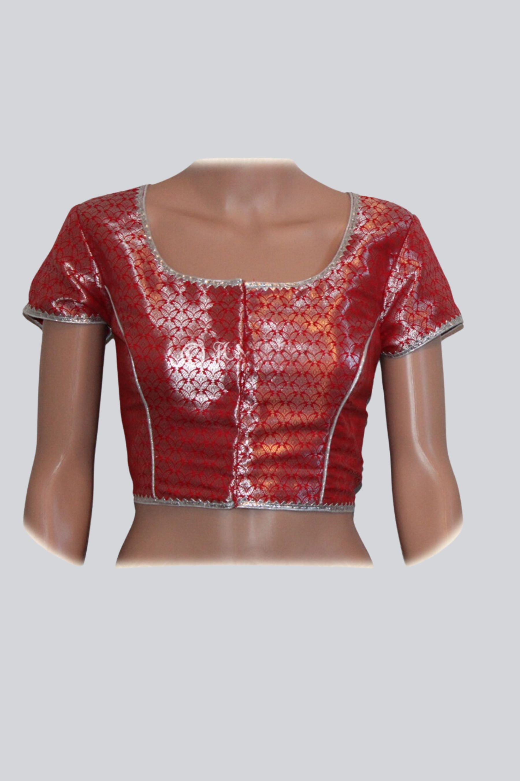 Beautiful Banarasi Brocade Blouse in Red | JCS Fashions Blouse JCS Fashions Red 36