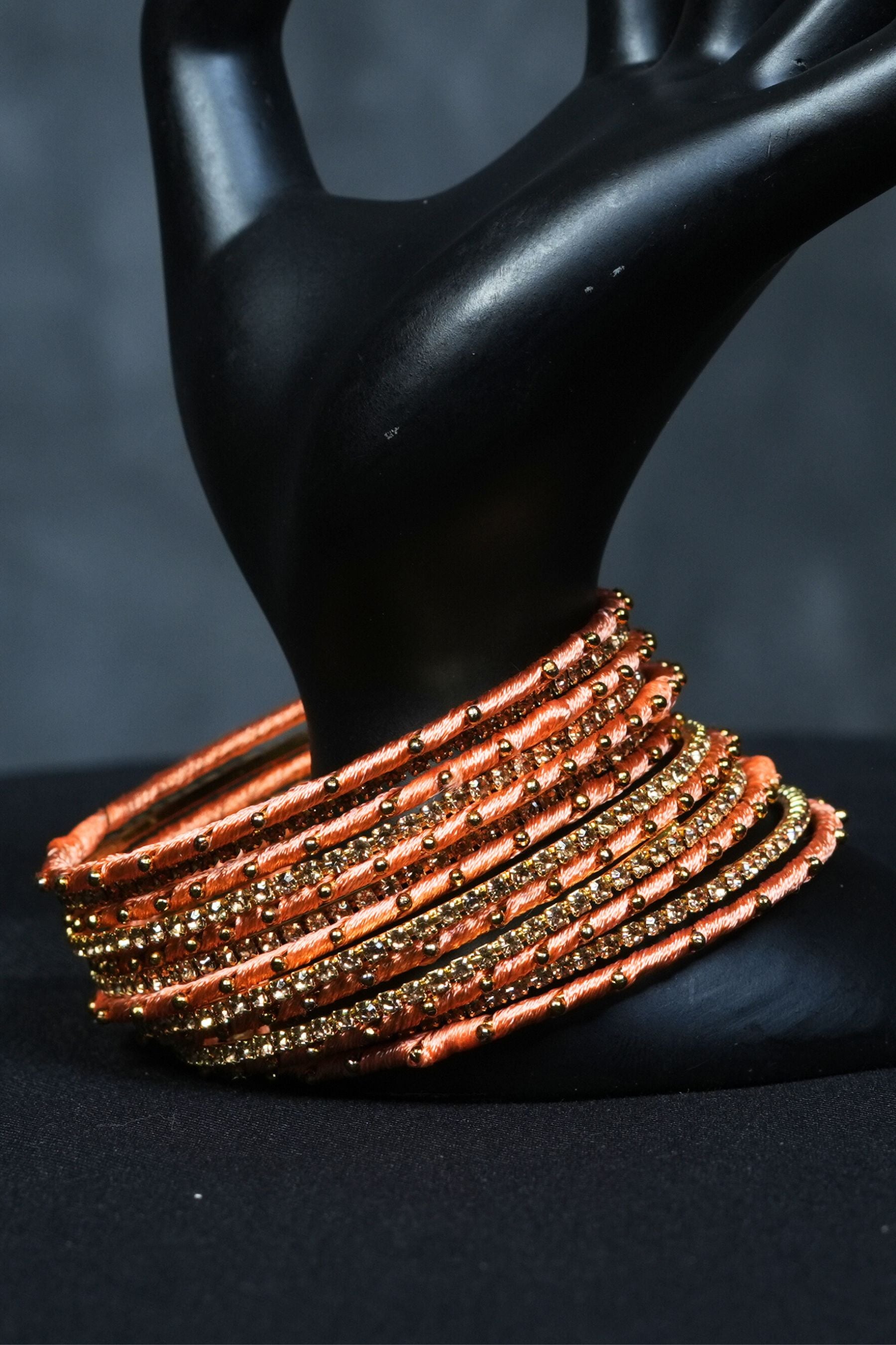 Luxe Golden Touch: Set of 23  Fancy metal bangles at JCSFashions