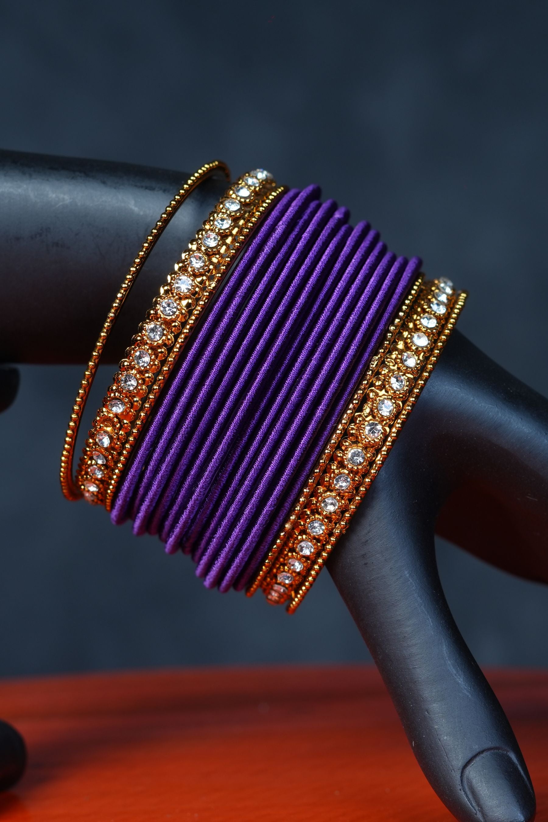 Vivid Violet Silk Thread Bangles: Elegance in Every Twist at JCSFashions