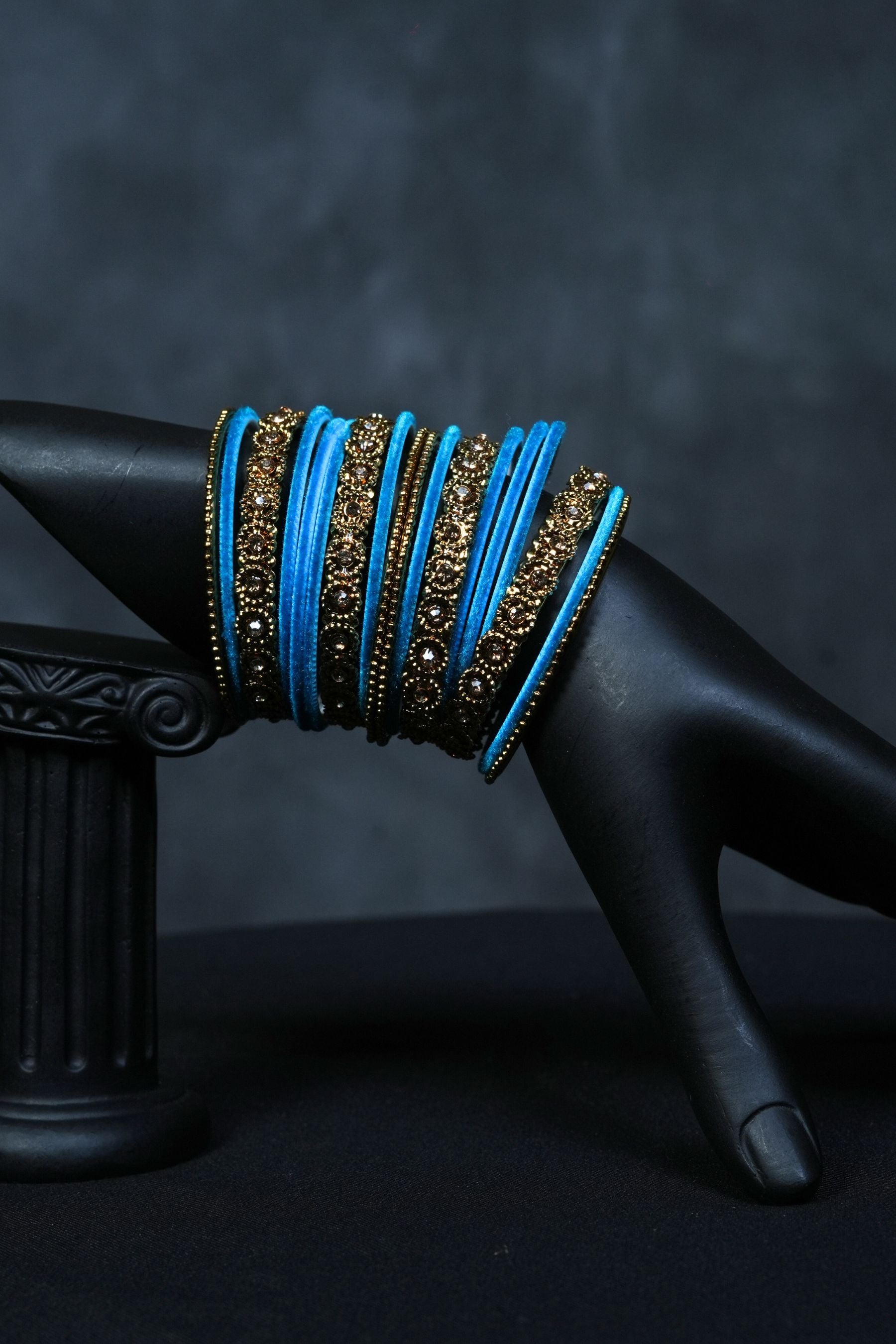 Kids' Blue Silk Thread Bangles with Sparkling Stones - JCSFashions Jewelry JCS Fashions Blue 1.12