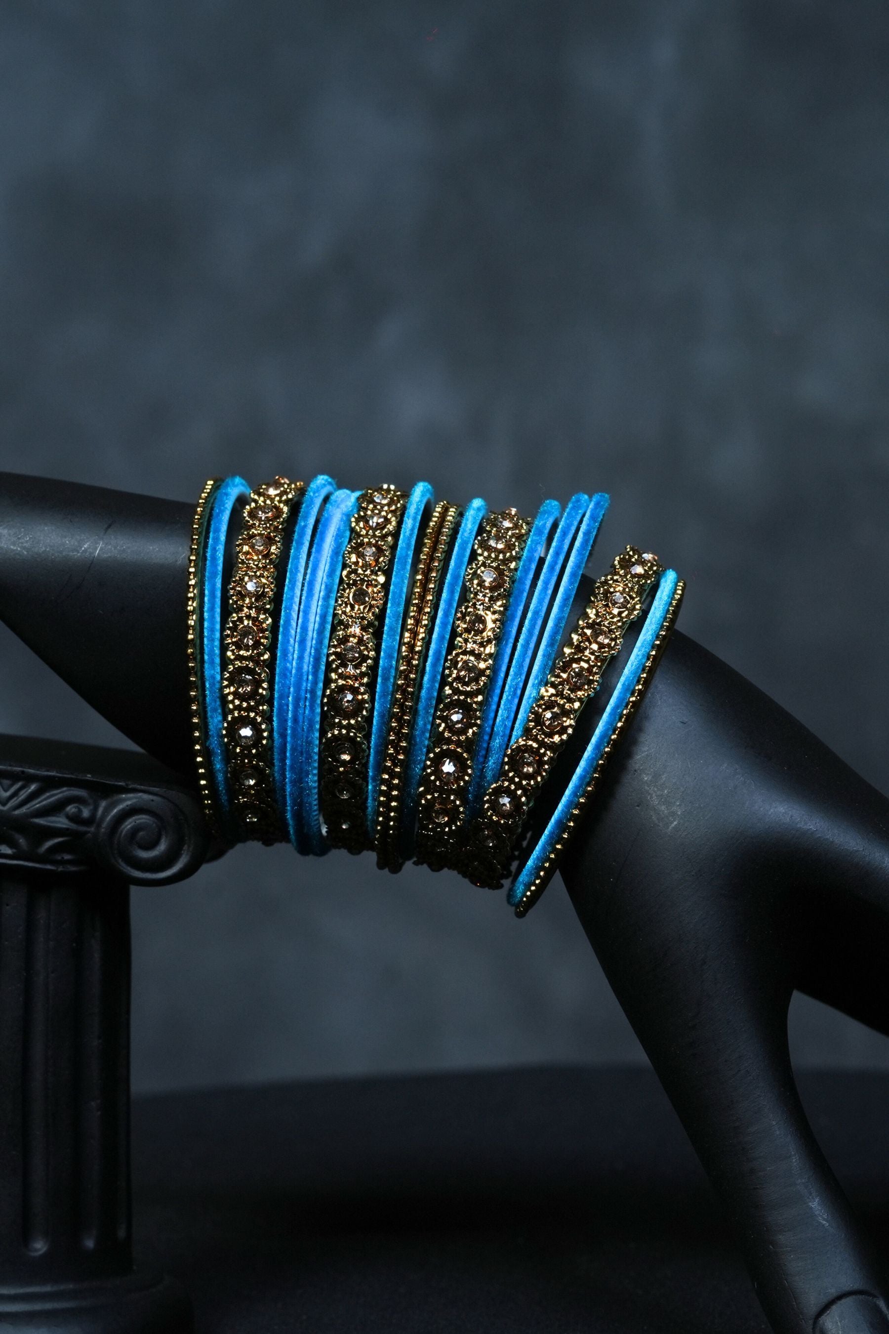 Kids' Blue Silk Thread Bangles with Sparkling Stones - JCSFashions Jewelry JCS Fashions Blue 1.14