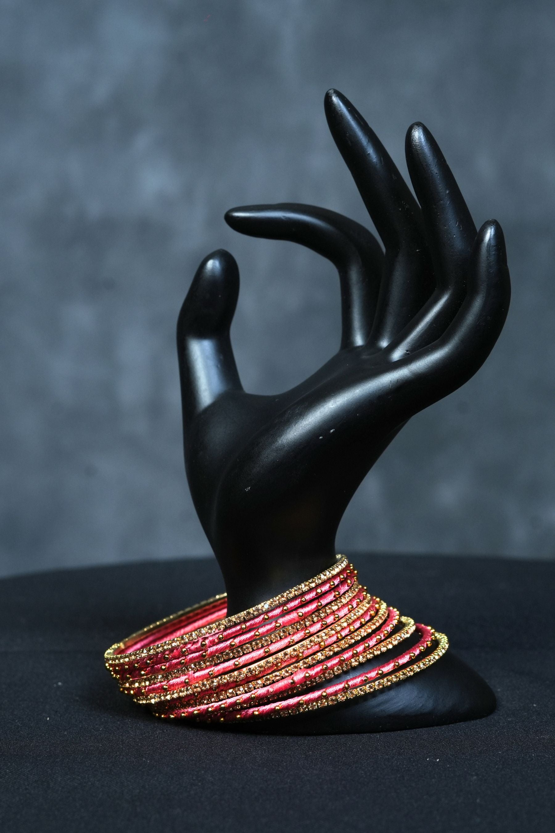 Handcrafted 23-Piece Fancy metal bangles Set with Golden Beads