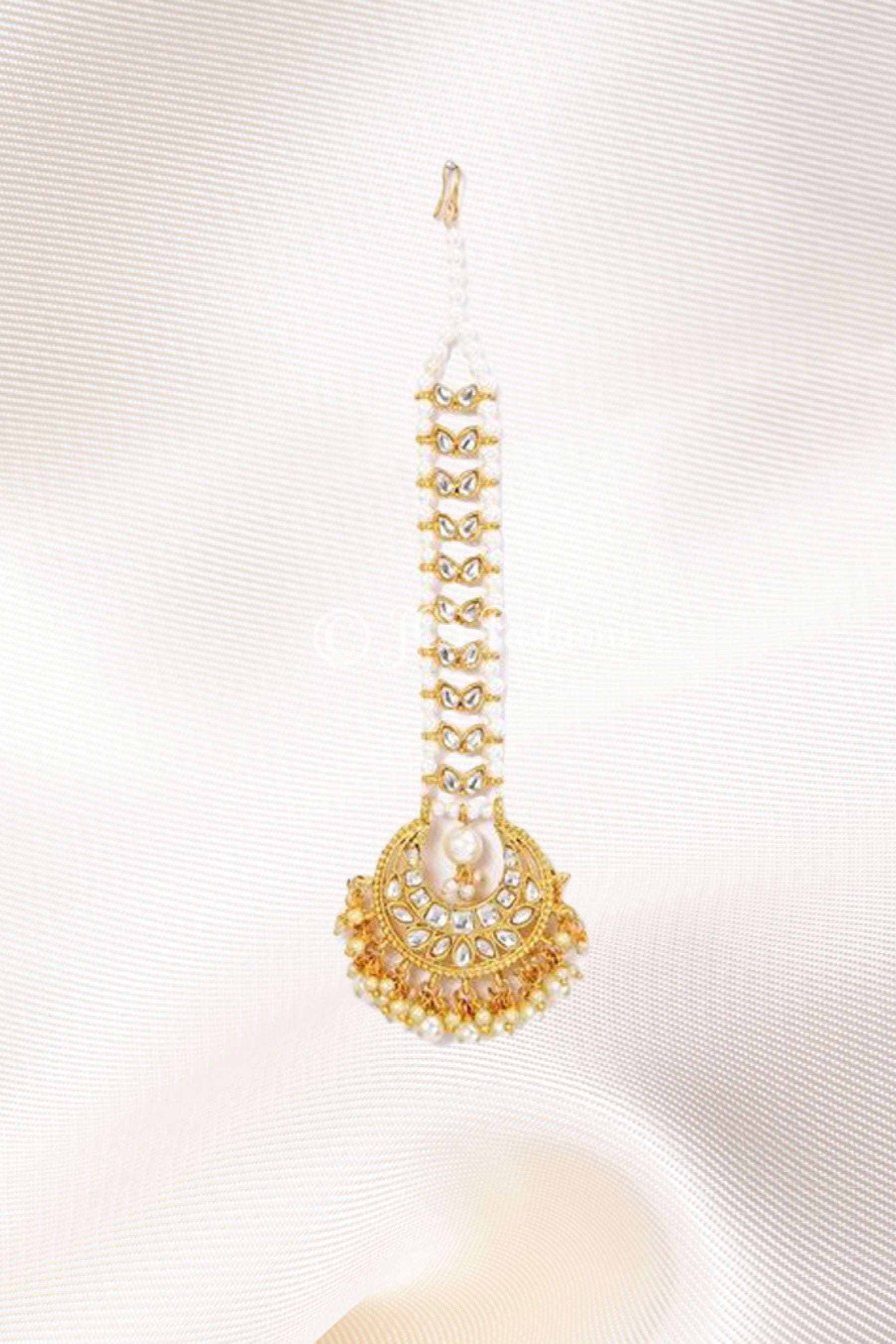 Beautiful Indian Style Pearl Chaand Tika For Women