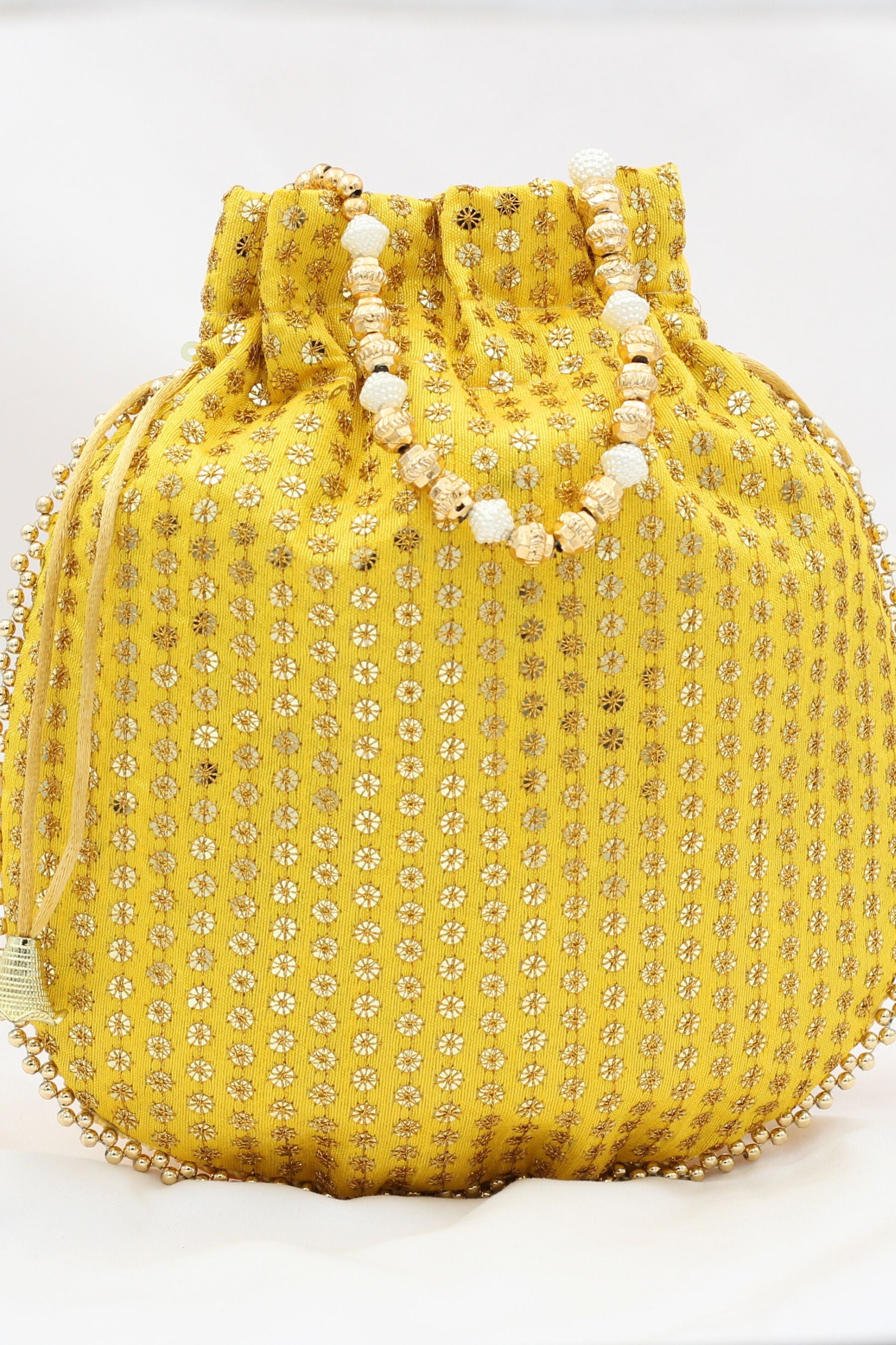 Elegant Embroidered Women's Potlis by JCS Fashions - Perfect Accessory Potli JCS Fashions Yellow 23*21