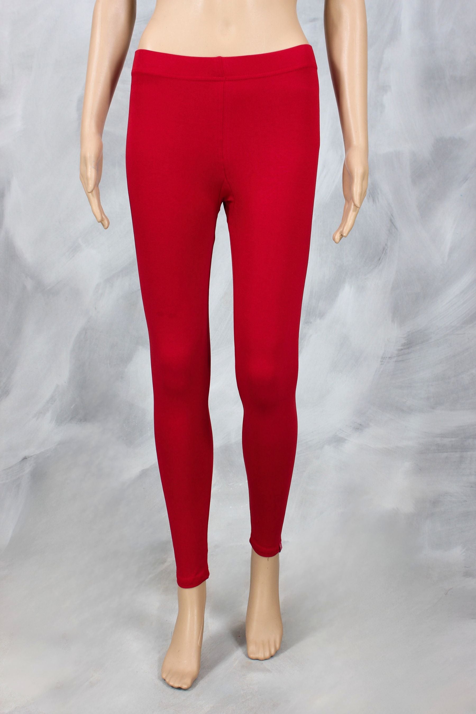 Ankle-Length Leggings in 4-Way Lycra for Ultimate Comfort & Flexibility Legging JCS Fashions Red L