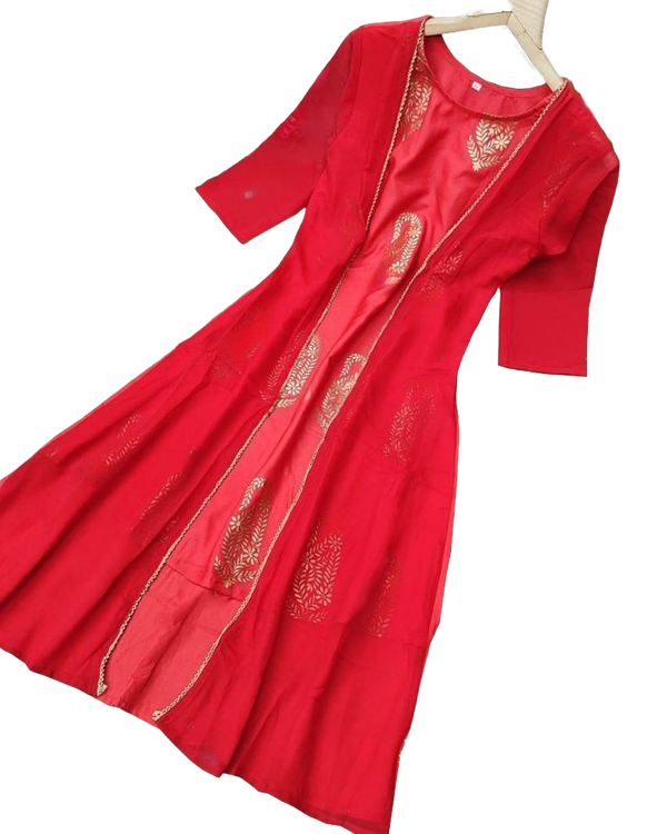 Elegant Crepe Silk Kurti with Foil Print – Perfect for Casual Wear