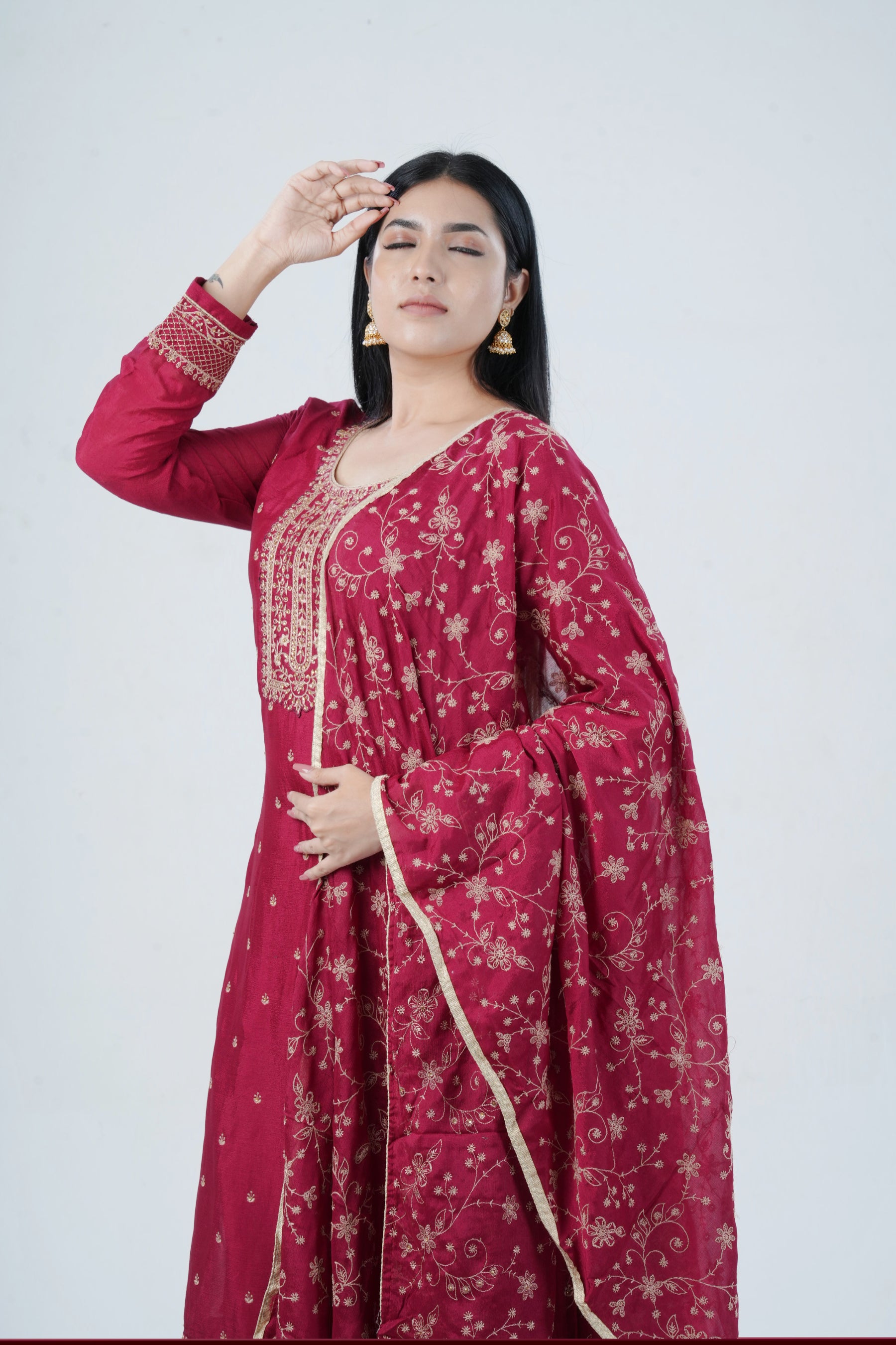 Soft Chinnon Silk Sharara: Elegant and Comfortable Ensemble KURTI JCS Fashions