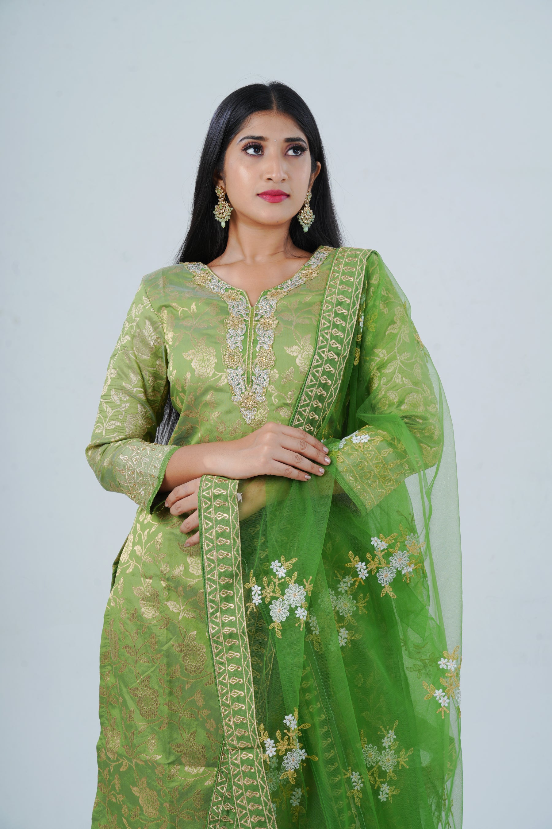 Handcrafted Embroidered Salwar Kameez with Designer Dupatta KURTI JCS Fashions