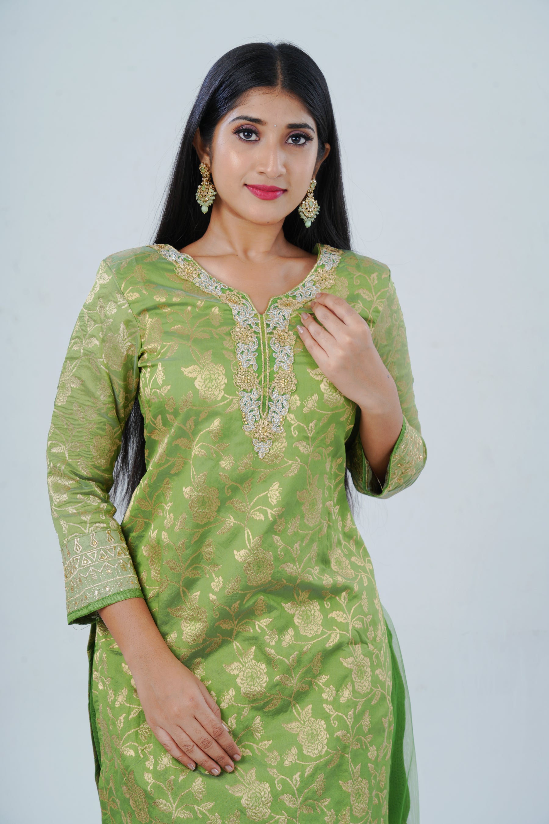 Handcrafted Embroidered Salwar Kameez with Designer Dupatta KURTI JCS Fashions