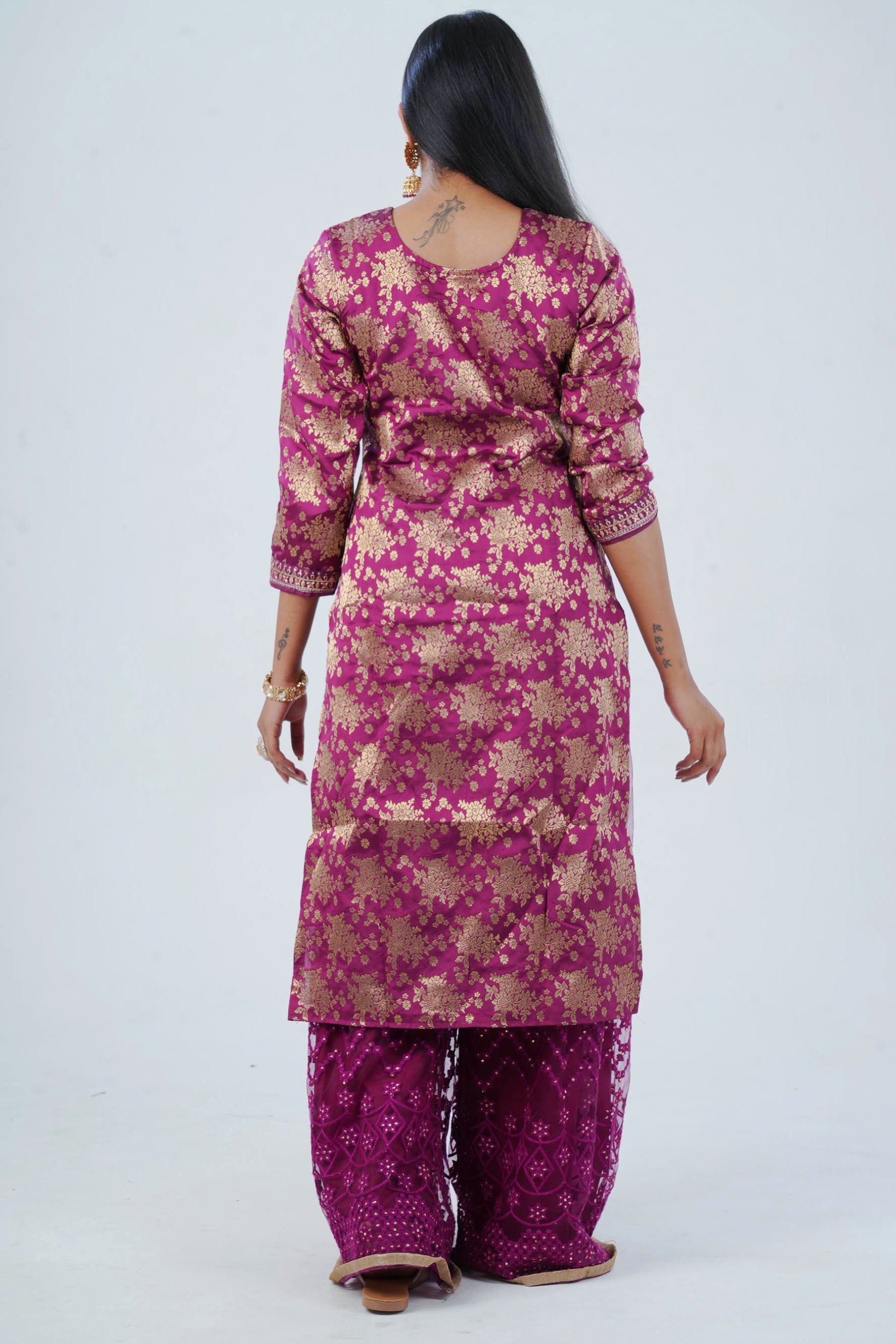 Charming Palazzo Salwar Suite: Embroidered Elegance for Parties & Weddings KURTI JCS Fashions