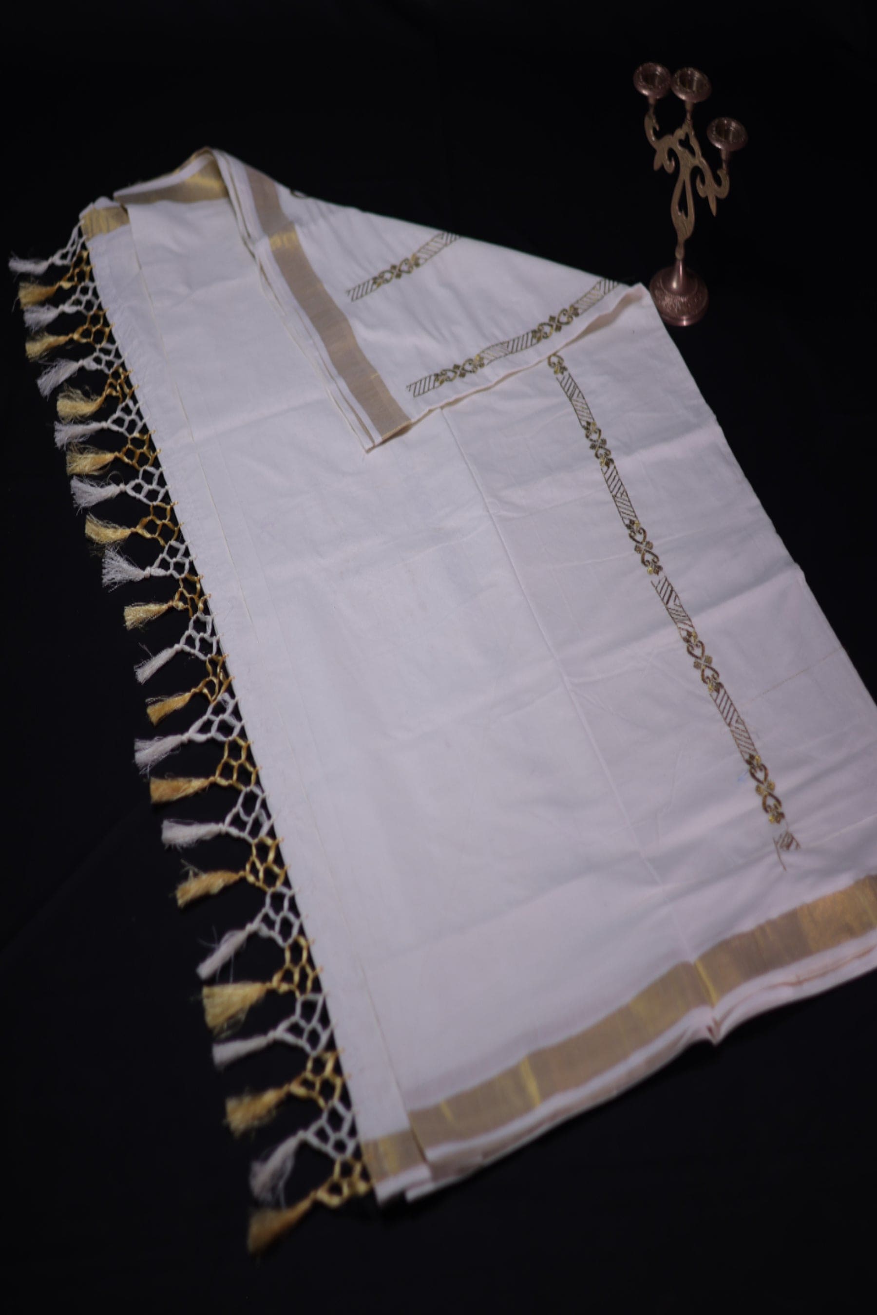 Kerala Cotton Saree with Elegant Peacock Motifs Saree JCS Fashions