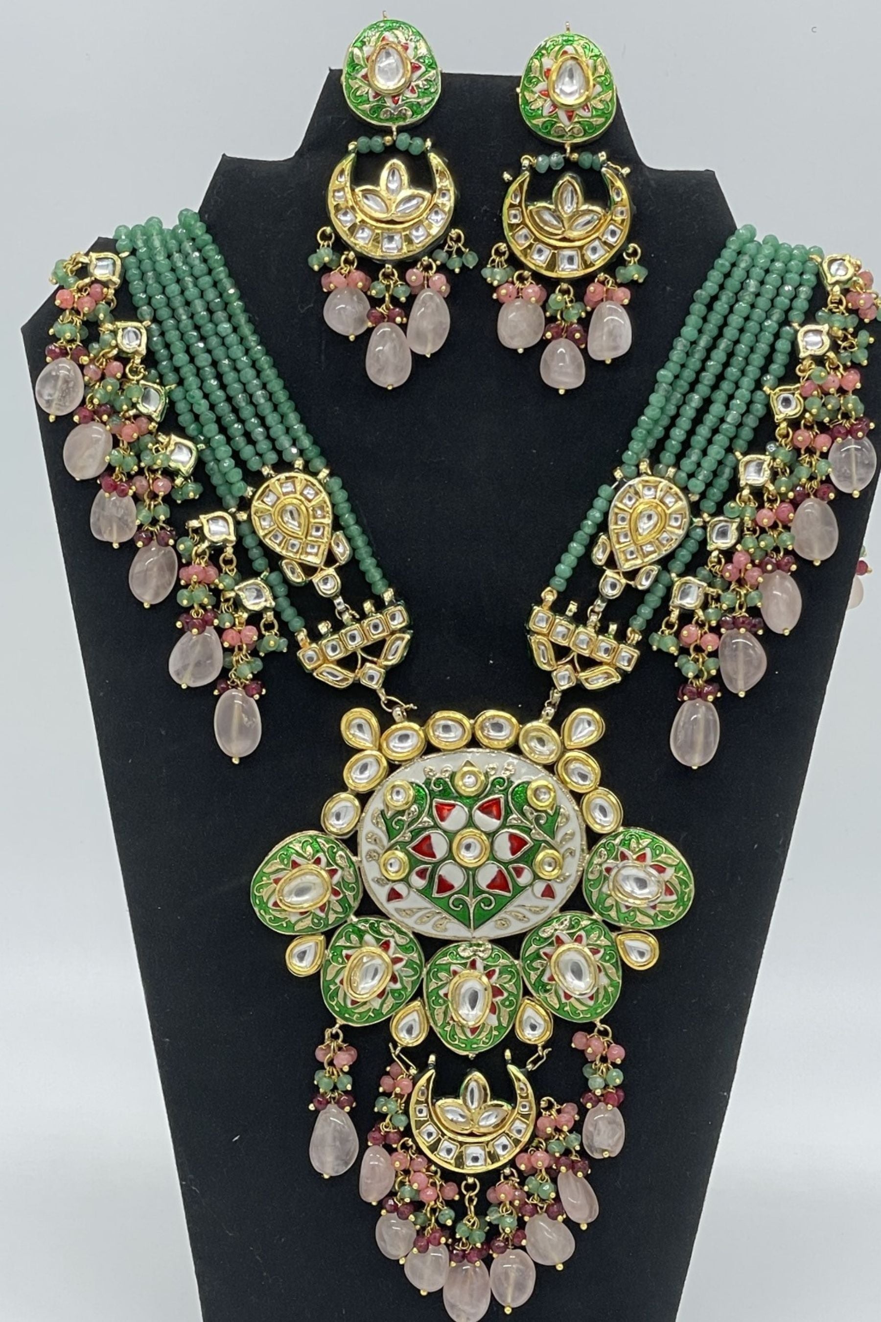 Kundan Neck Set - Elevate Your Elegance with Grace and Glamour Jewelry JCS Fashions