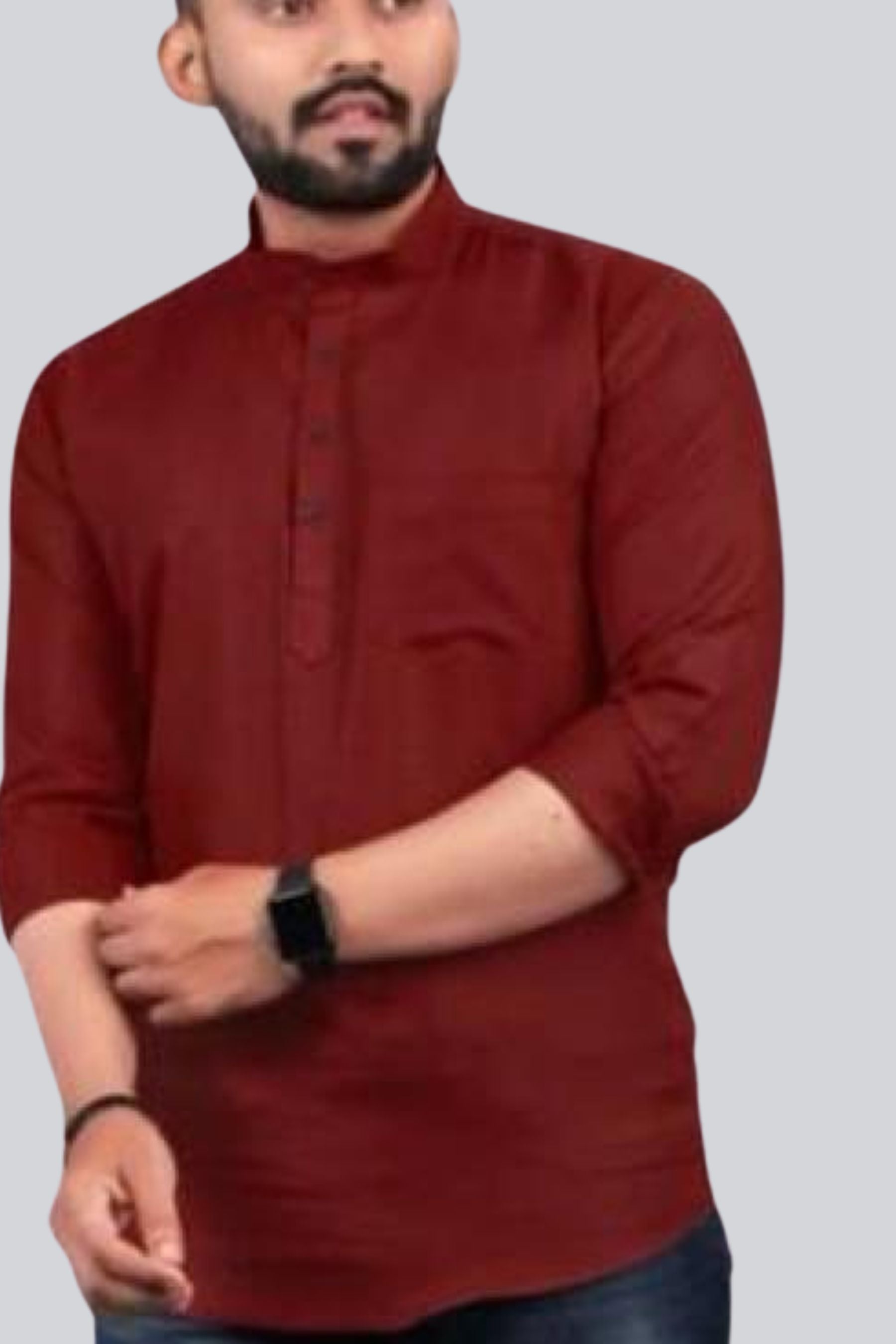 Trendy Cotton Partywear Short Kurtas for Men by JCS Fashions